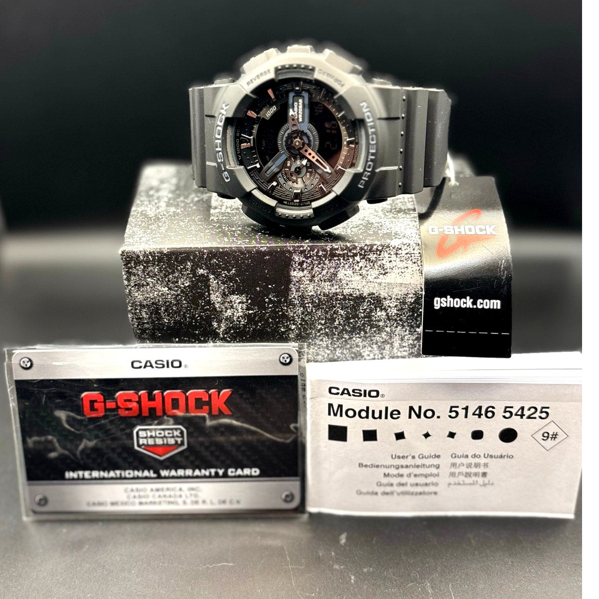 Casio G-Shock GA110-1B Men’s Black Analog-Digital 200M Watch NIBWT