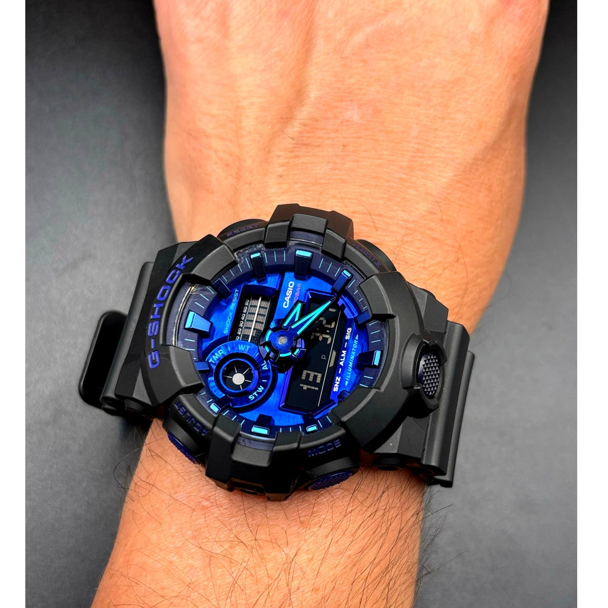Casio G-Shock GA700VB-1A Virtual Blue Analog Digital Men’s Watch