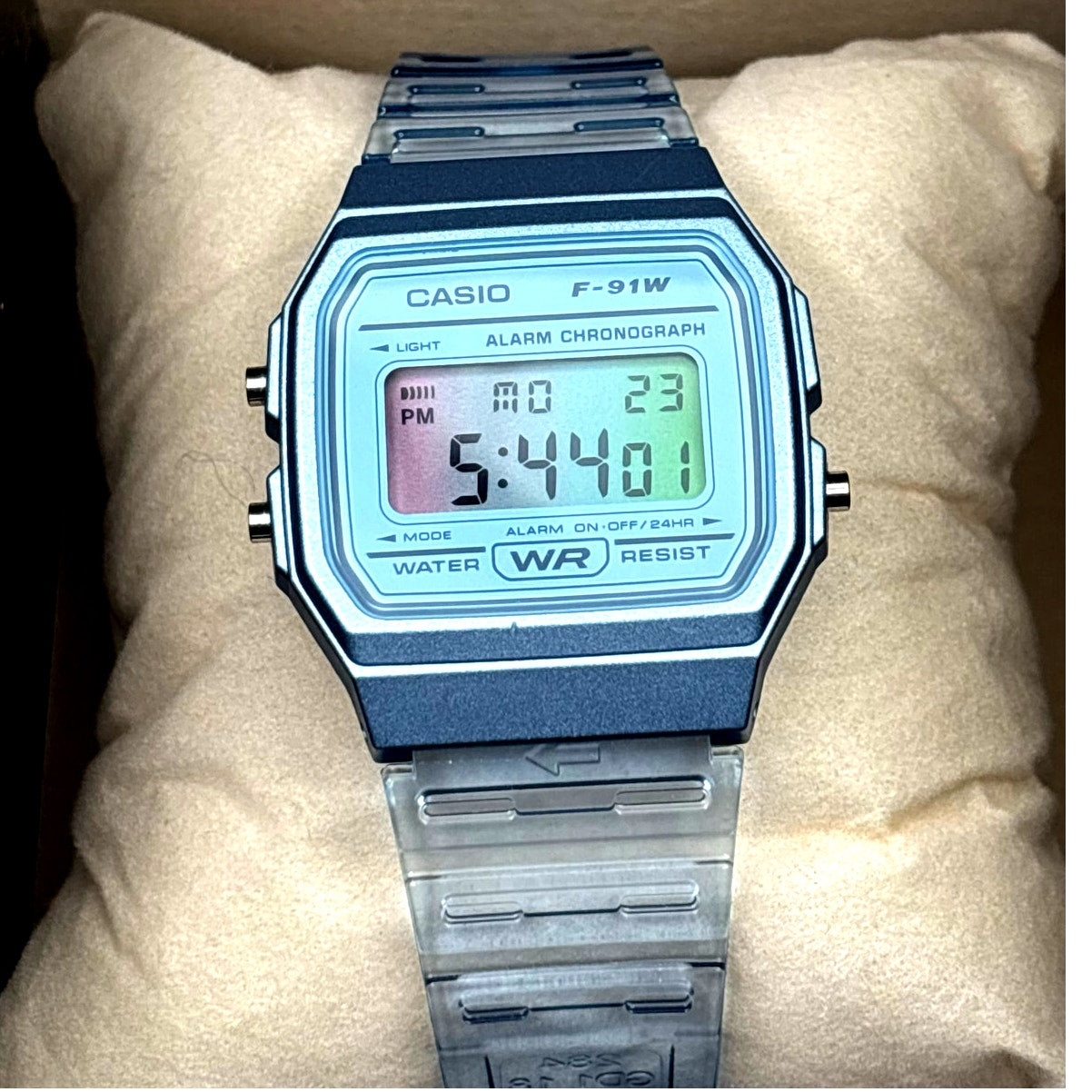LWS Arctic Prism F91W Blue Clear Strap Retro Digital Mod Watch