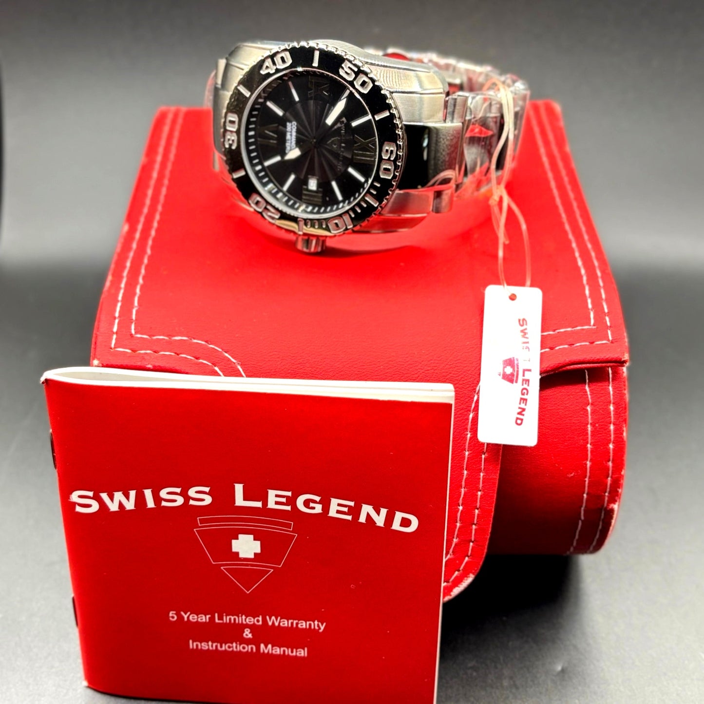 Swiss Legend Commander SL-10059-GM-104 Black Dive Ion Plated Men's Watch NIBWT
