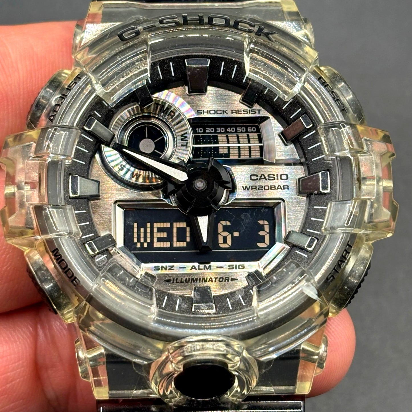 Casio G-Shock GA-700SK-1A Clear Skeleton Series Transparent Resin Watch NIB
