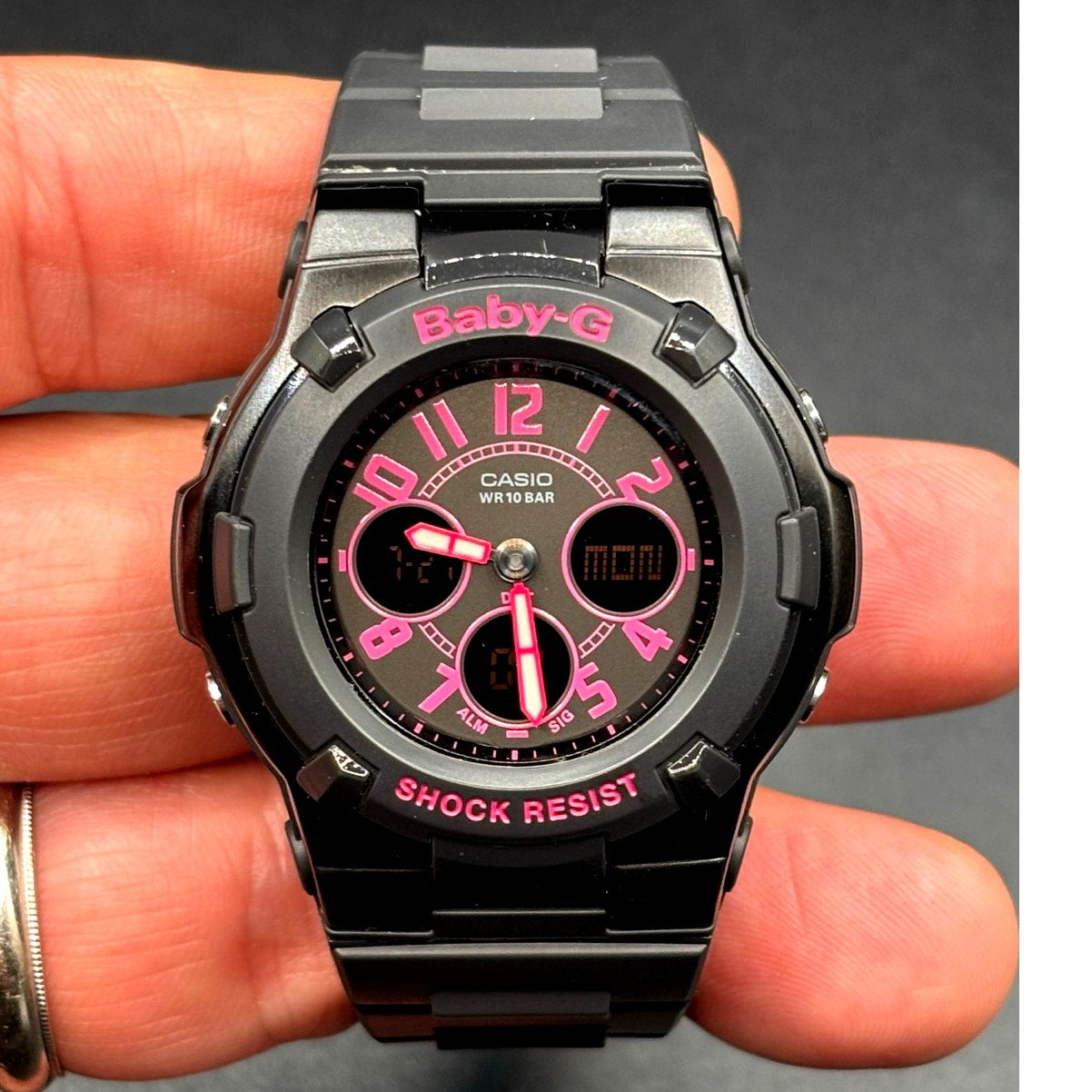 Casio Baby-G BGA-117-1B1 Black Pink Ana-Digi Women's Watch