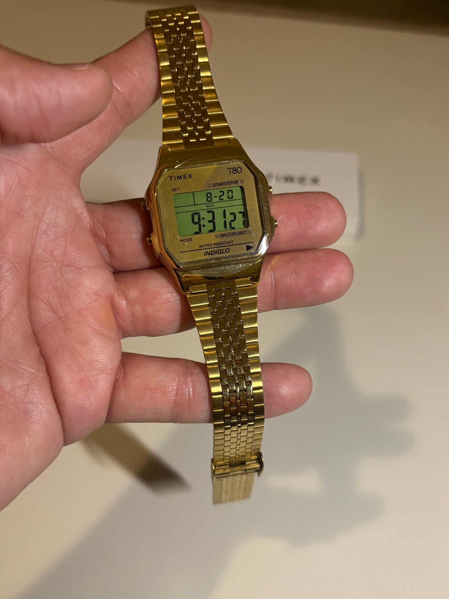 Timex T80 Retro Digital Watch – Special Edition Gold-Tone – Model TW2R79200 YB – Brand New