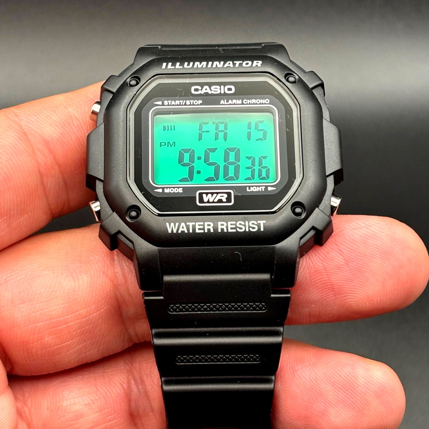 Custom Casio F108WH Teal Glow Edition with Teal Light Filter NIB