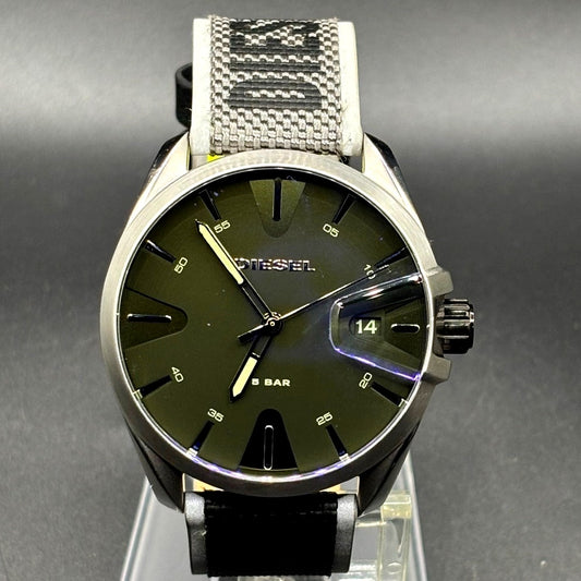 Diesel MS9 DZ1902 44mm Iridescent Black Nylon Strap Men’s Watch NIB