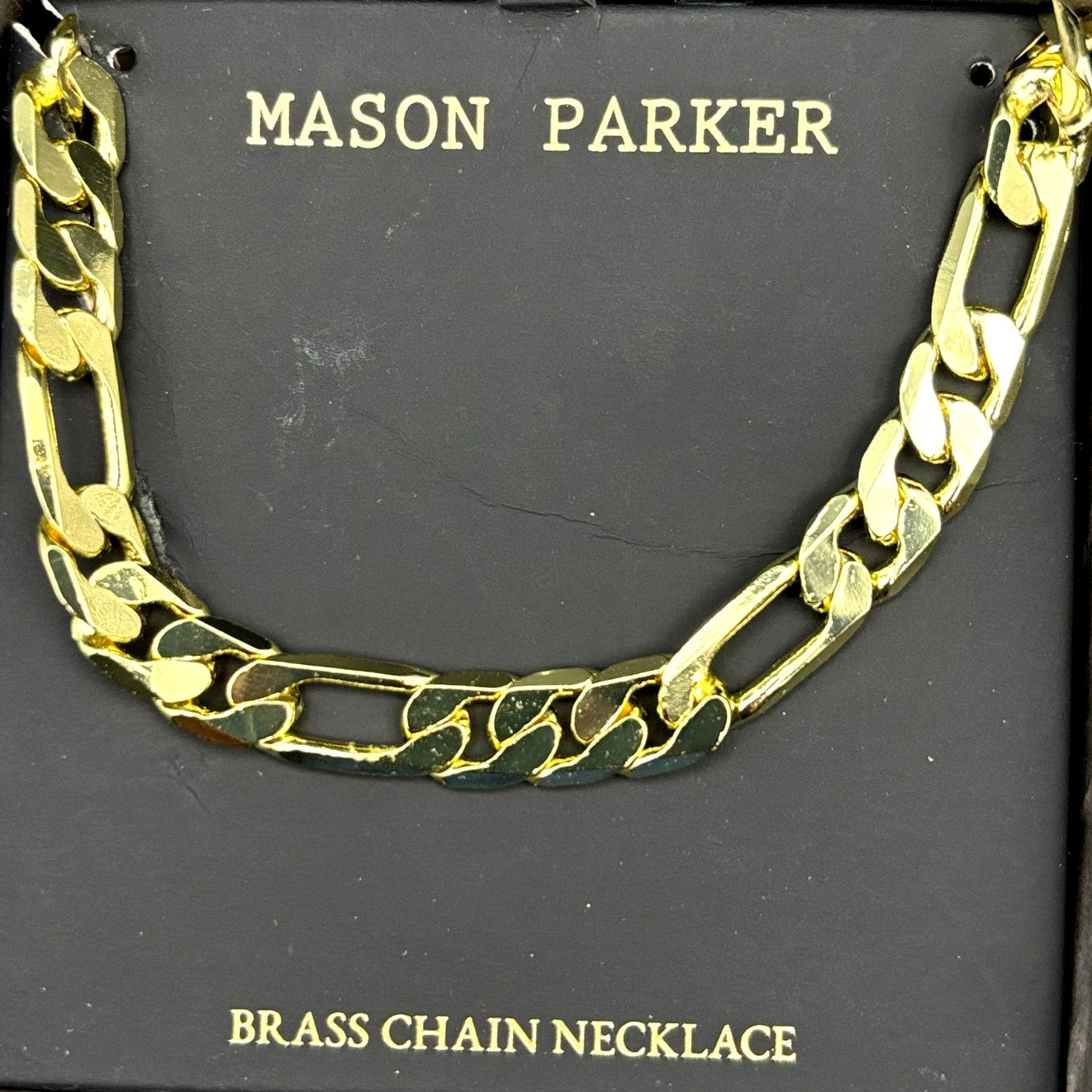 Mason Parker Men’s Gold Plated Brass Curb Link Chain Necklace NIB