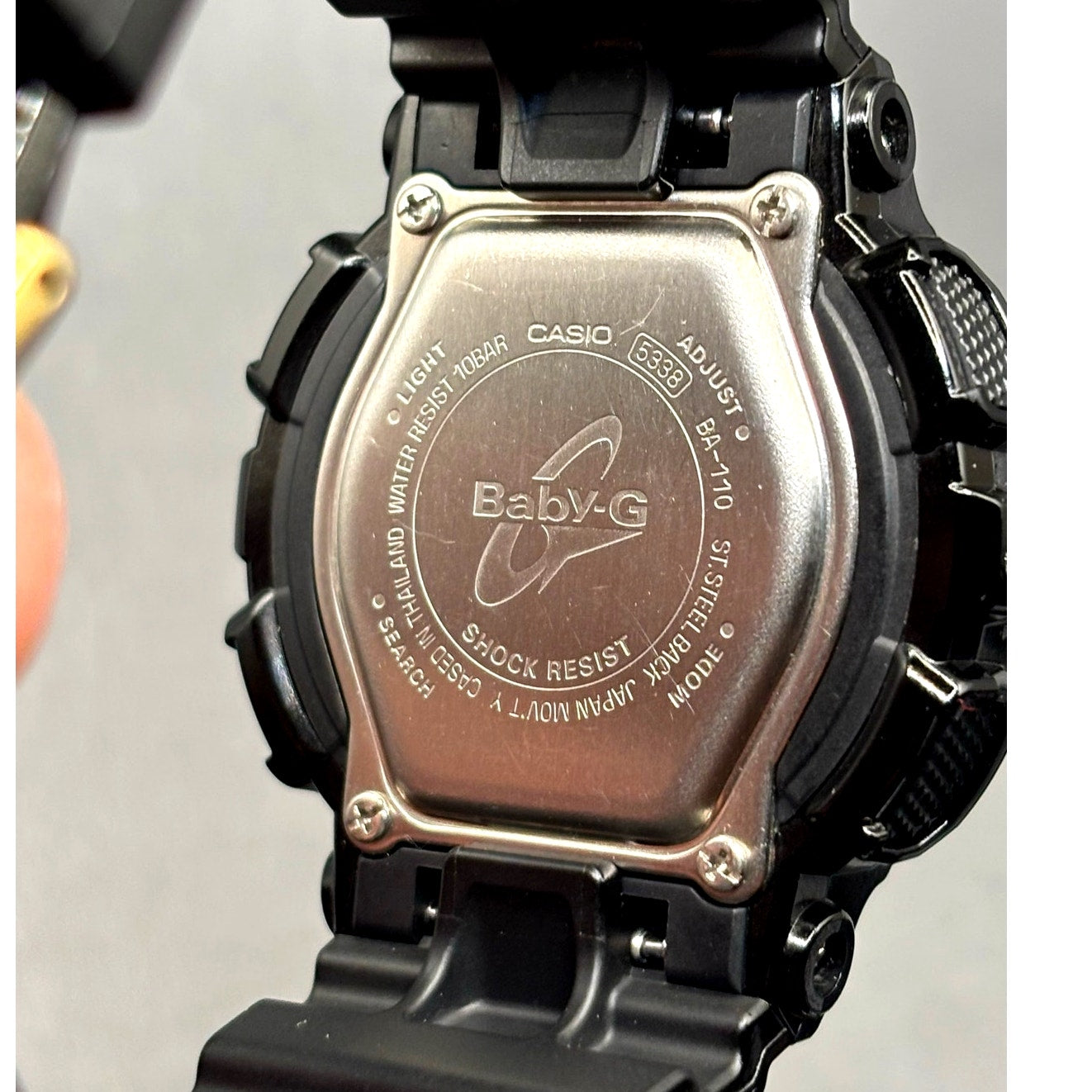 Casio Baby-G BA-110-1A Glossy Black Gold Analog Digital 100M Women's Watch NIB