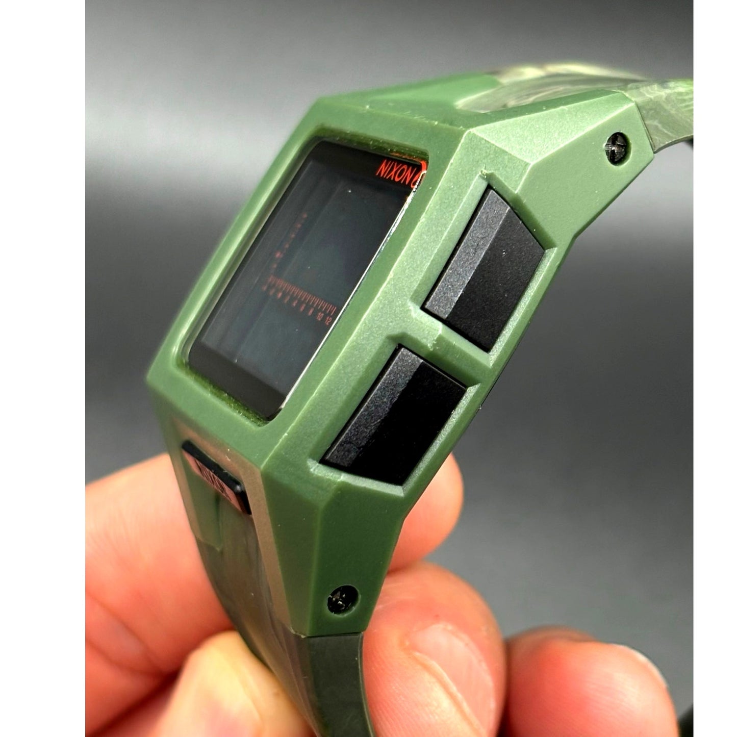 Nixon Lodown II Green Camo Digital Tide Watch Surf 100M
