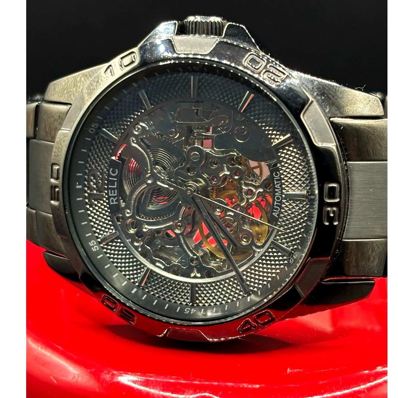 Relic by Fossil Brennan ZR11853 Automatic Skeleton Gunmetal Men’s Watch