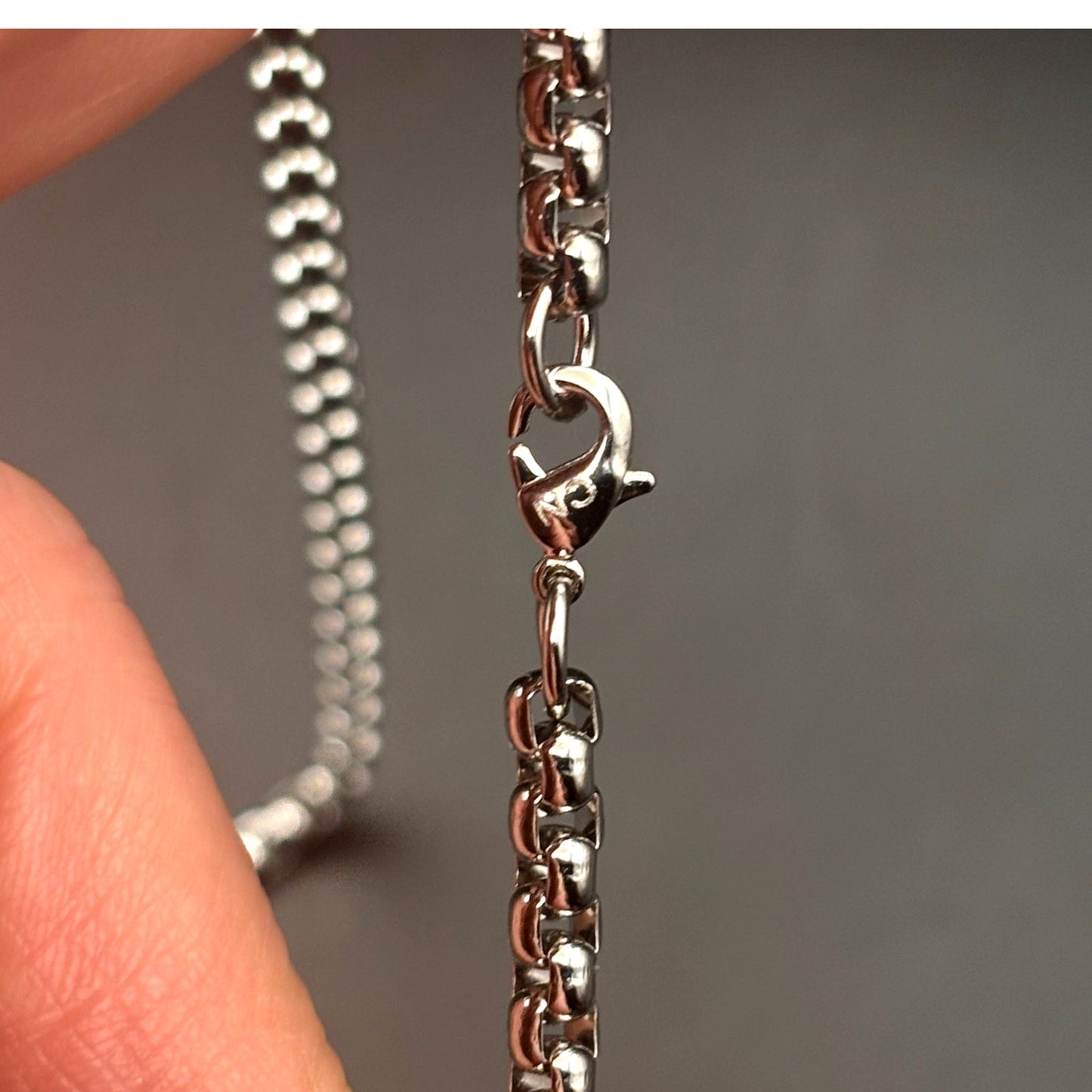 Bain Miller Men’s Silver Tone Brass Box Chain Necklace 21 Inches NIB