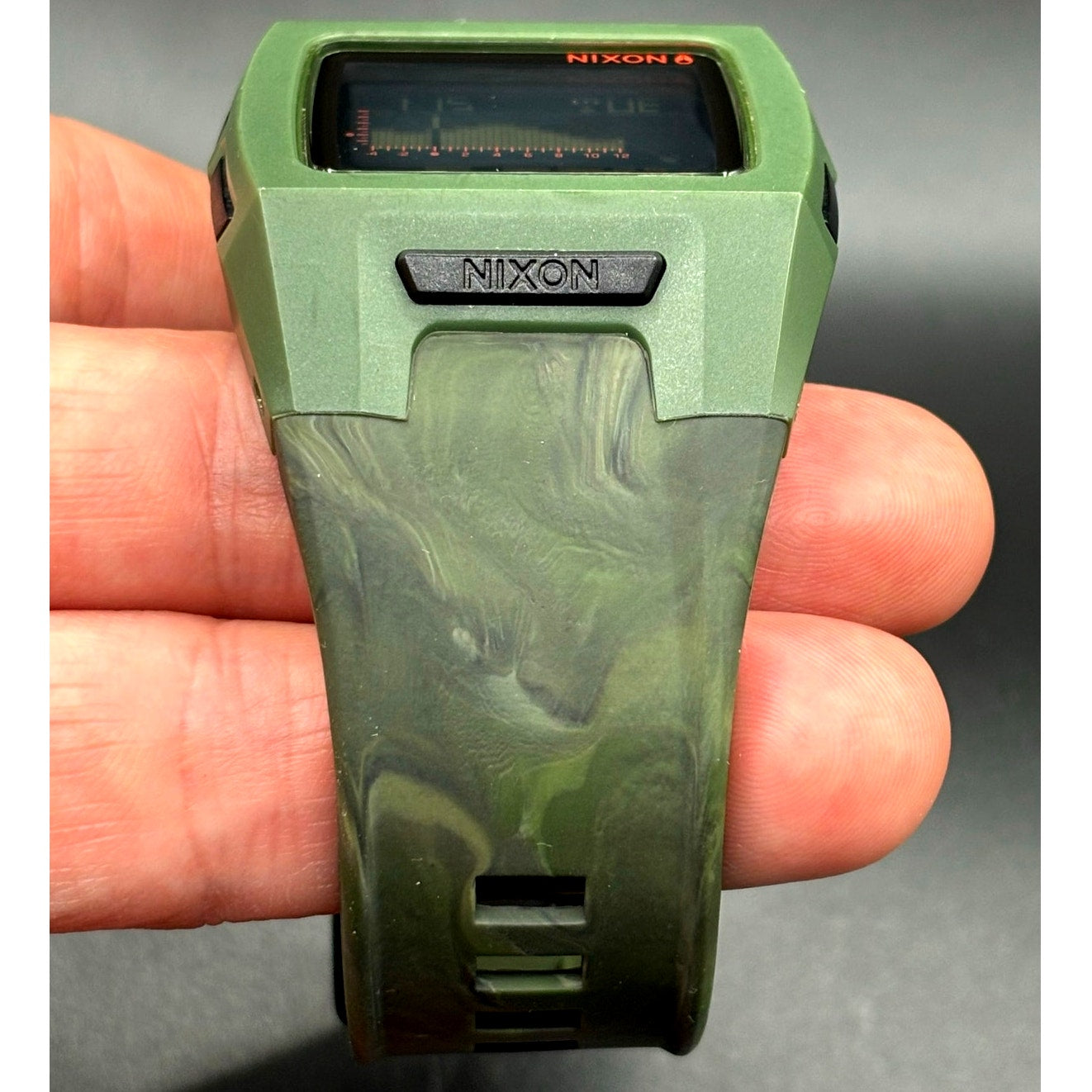 Nixon Lodown II Green Camo Digital Tide Watch Surf 100M