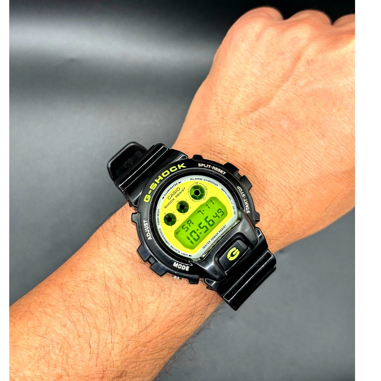 Casio G-Shock DW6900CS-1 Lime Green Glossy Black Digital Men's Watch