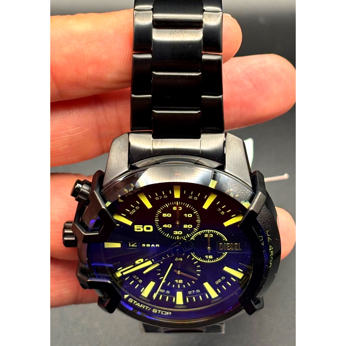 Diesel DZ4529 Griffed Men's Black Stainless Steel 48mm Chronograph Watch NIBWT