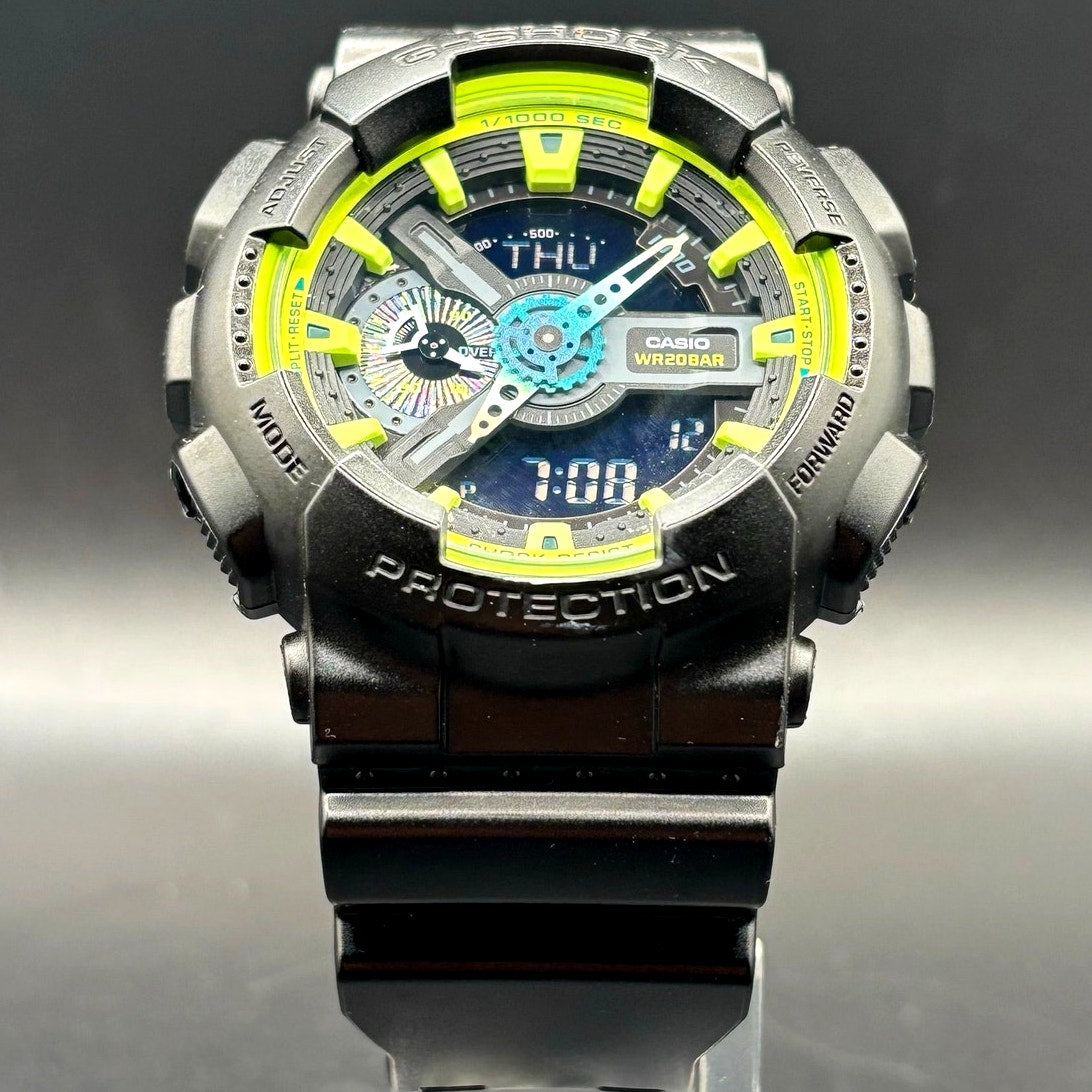 Casio G-Shock GA-110LY-1A Sporty Illumi Lime Black Analog Digital Men's Watch