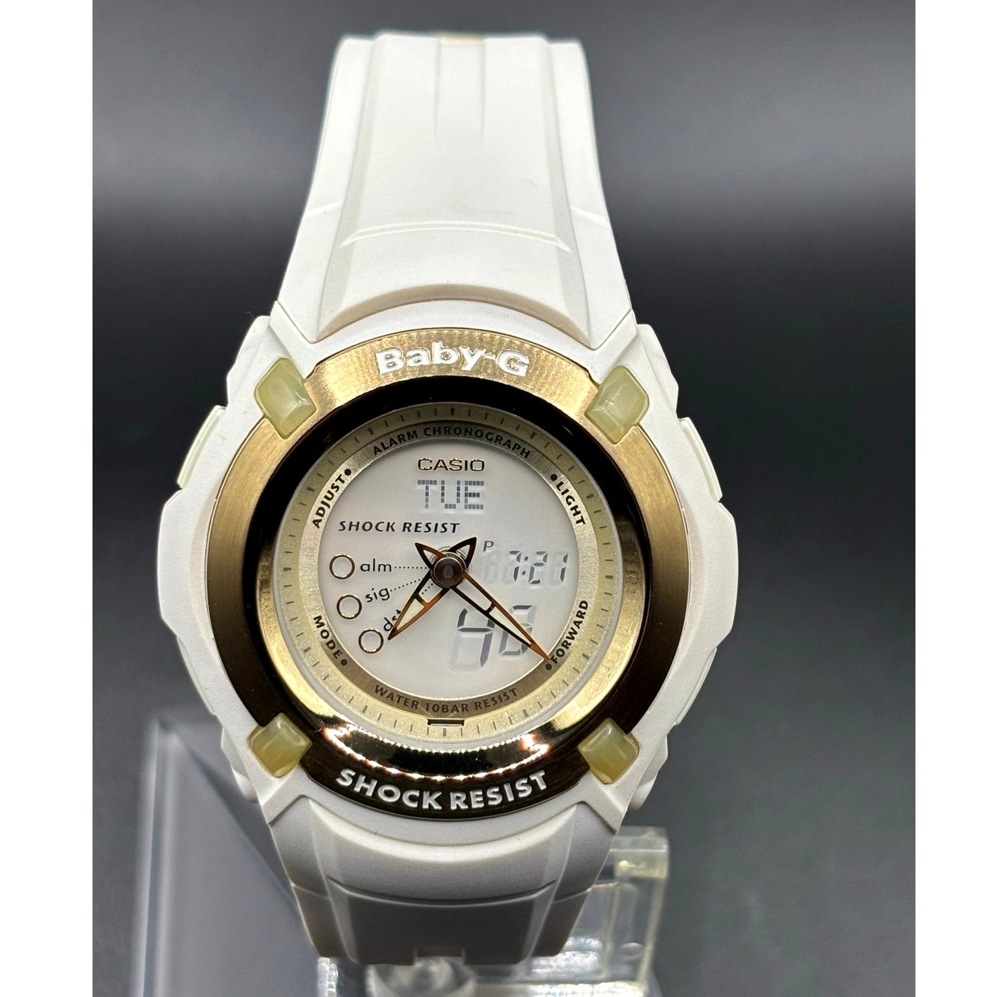 Casio Baby-G BG-70LV-7E LOV-06 Beige Gold Ana-Digi Display Watch Vintage