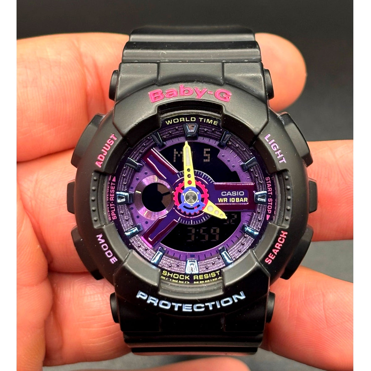 Casio Baby-G BA-110TM-1A Decora Style Analog Digital Black Purple Women’s Watch