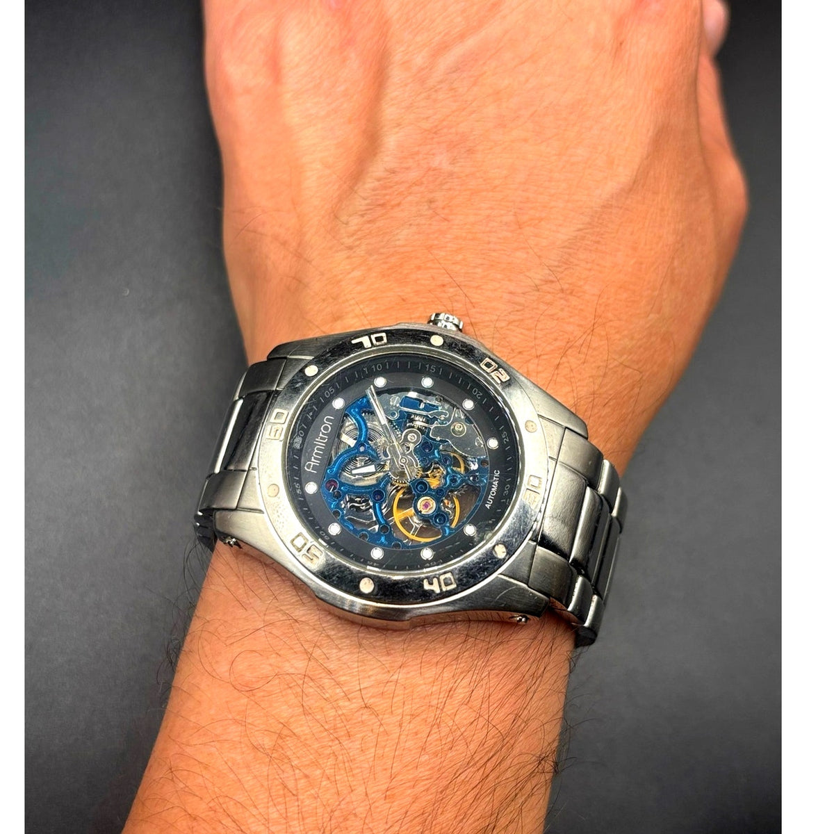 Armitron 20/4406SV Men’s Automatic Skeleton Watch 44mm Stainless Steel