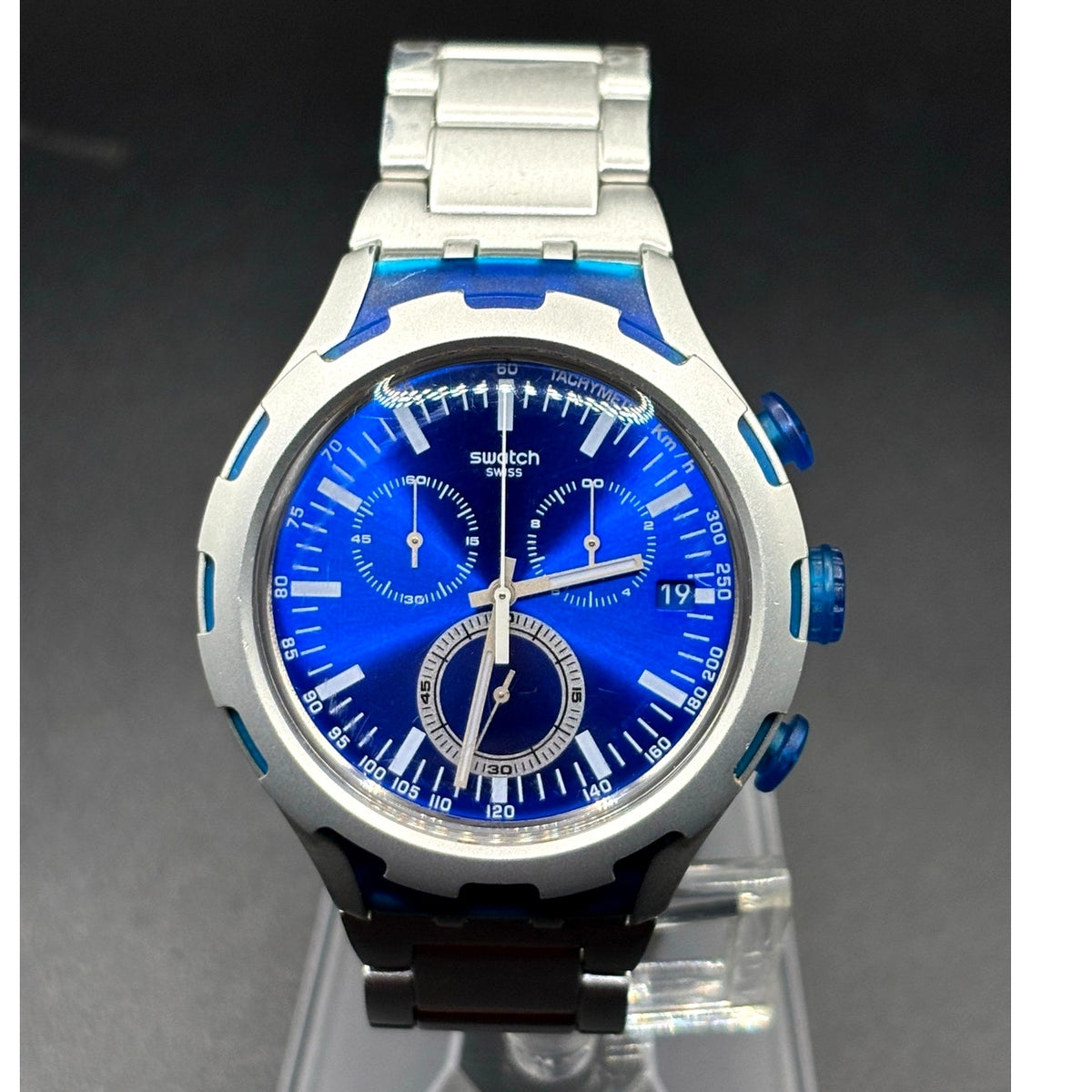 Swatch Irony X-Lite Endless Energy YYS4001AG 45mm Swiss Made Blue Chronograph