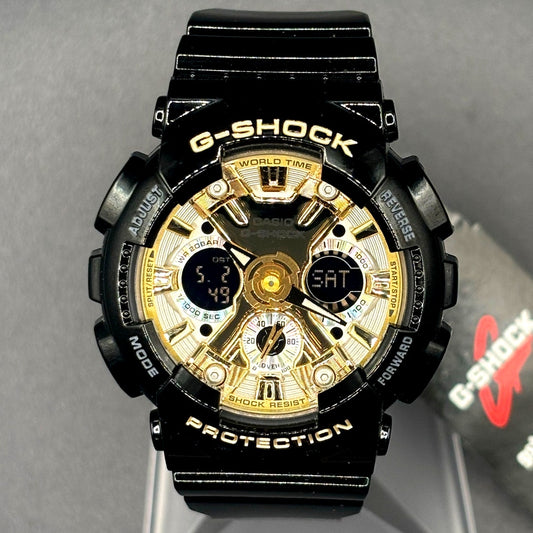 Casio G-Shock GMAS120GB-1A Women's Black Gold Silver Metallic Ana-Digi Watch NWT