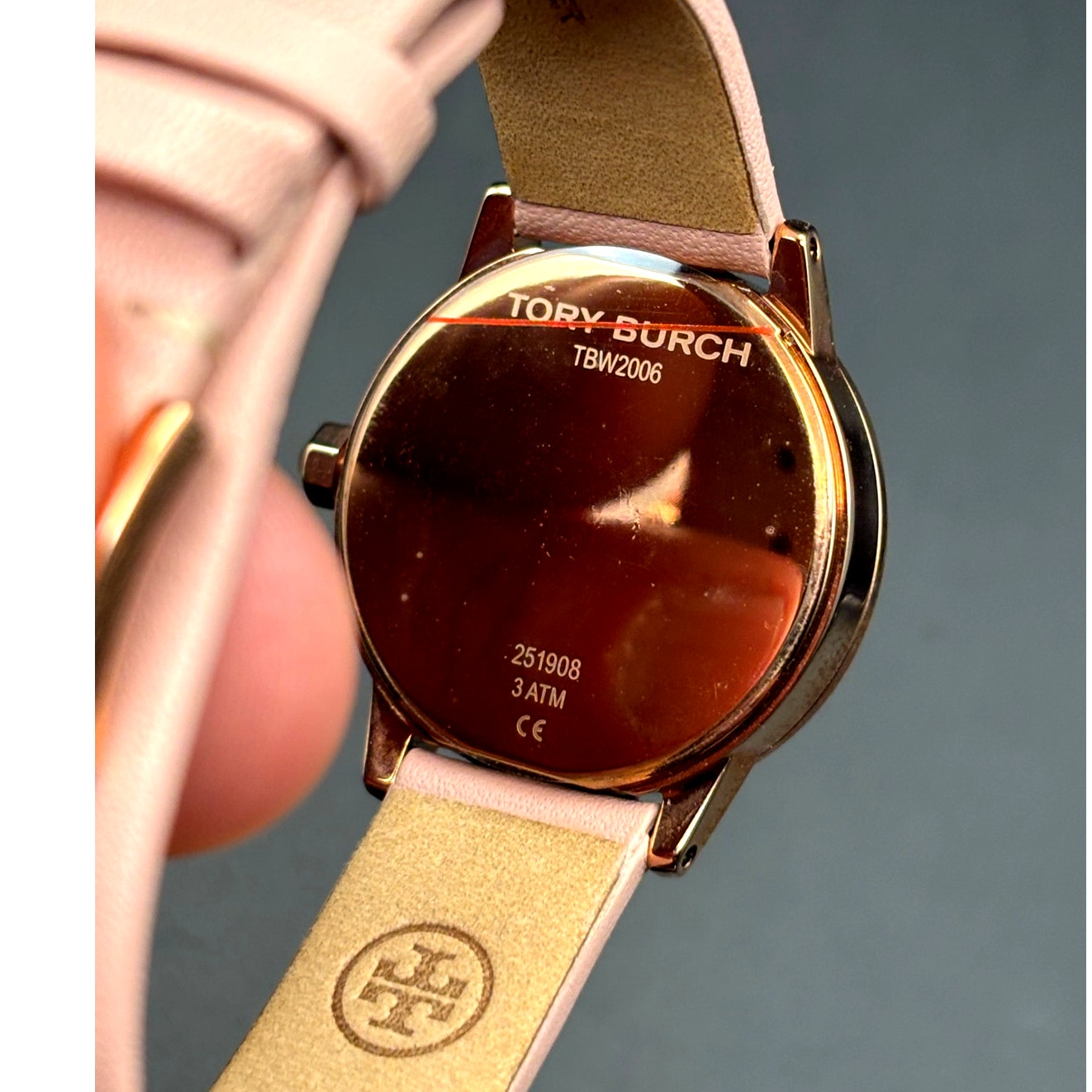 Tory Burch TBW2006 Women’s Gigi Pink Rose Gold Leather Quartz Watch NIBWT