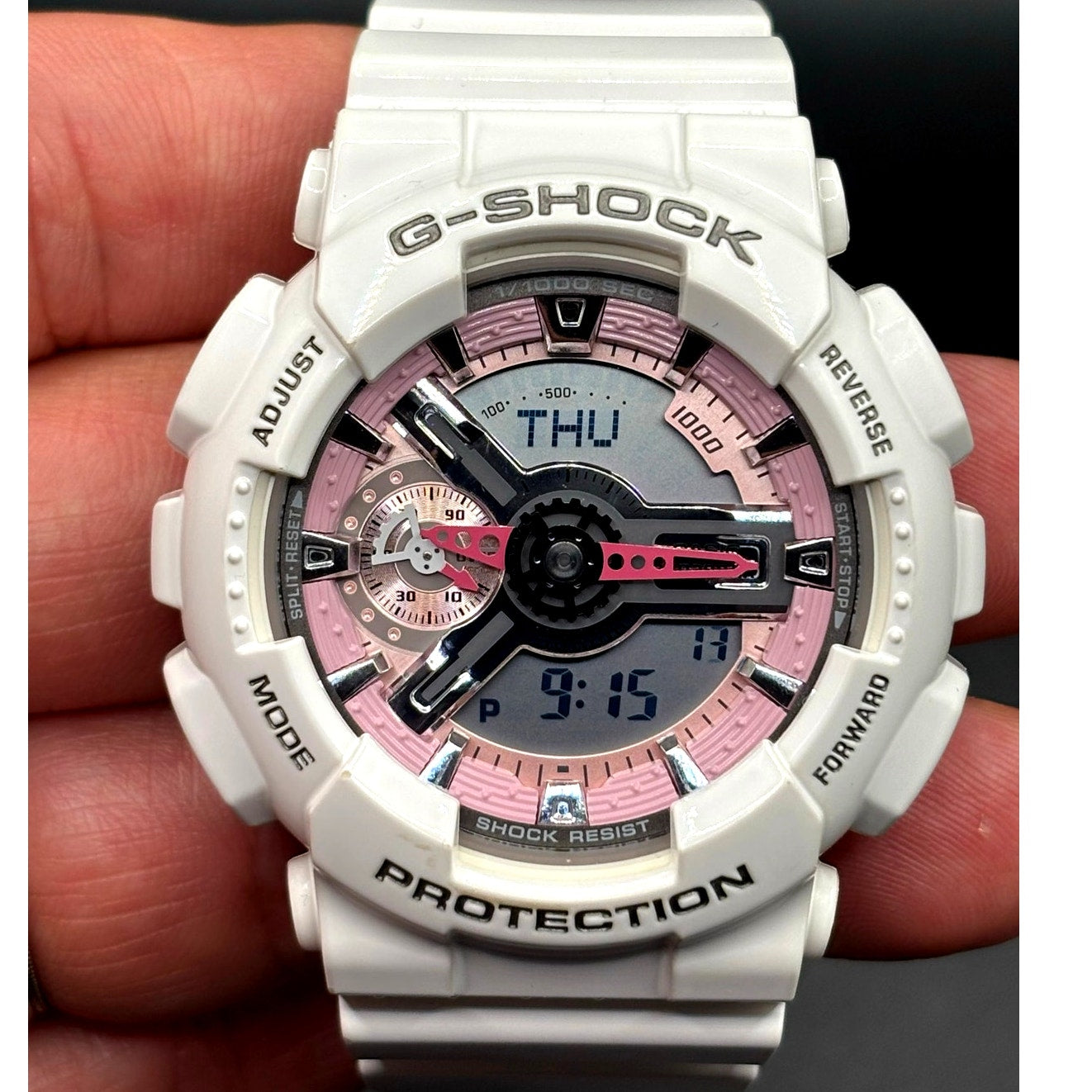 Casio G-Shock GMA-S110MP-4A White Pink Analog Digital Women's Watch