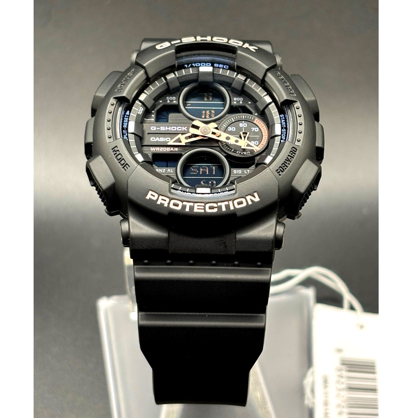 Casio G-Shock GMAS140-1A Womens Black Multicolor Analog Digital 45mm Watch NIBWT