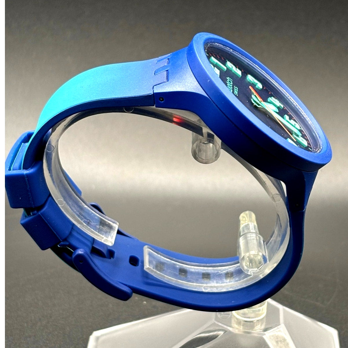 Swatch Big Bold Essentially SB01N700 Swiss Made Blue Gradient Day Date Watch NIB