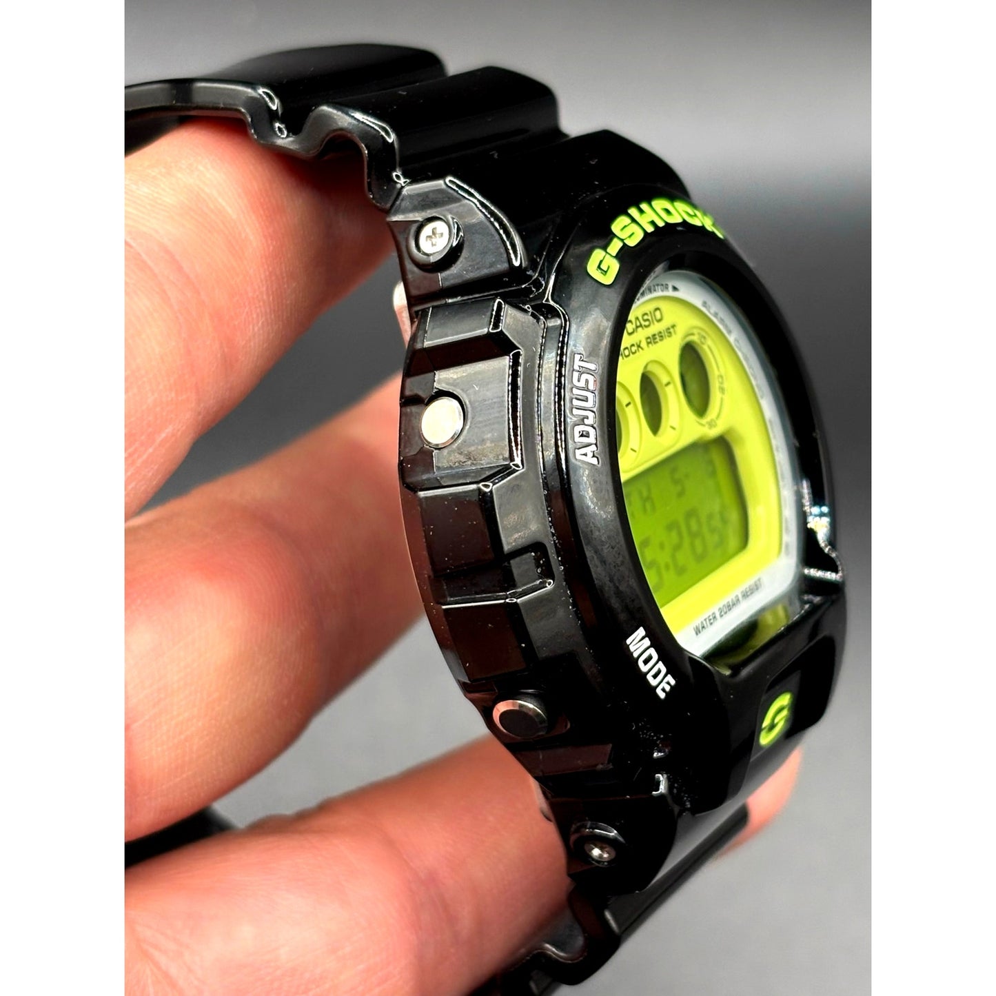 Casio G-Shock DW6900RCS-1 Lime Green Glossy Black Digital Men's Watch NIB