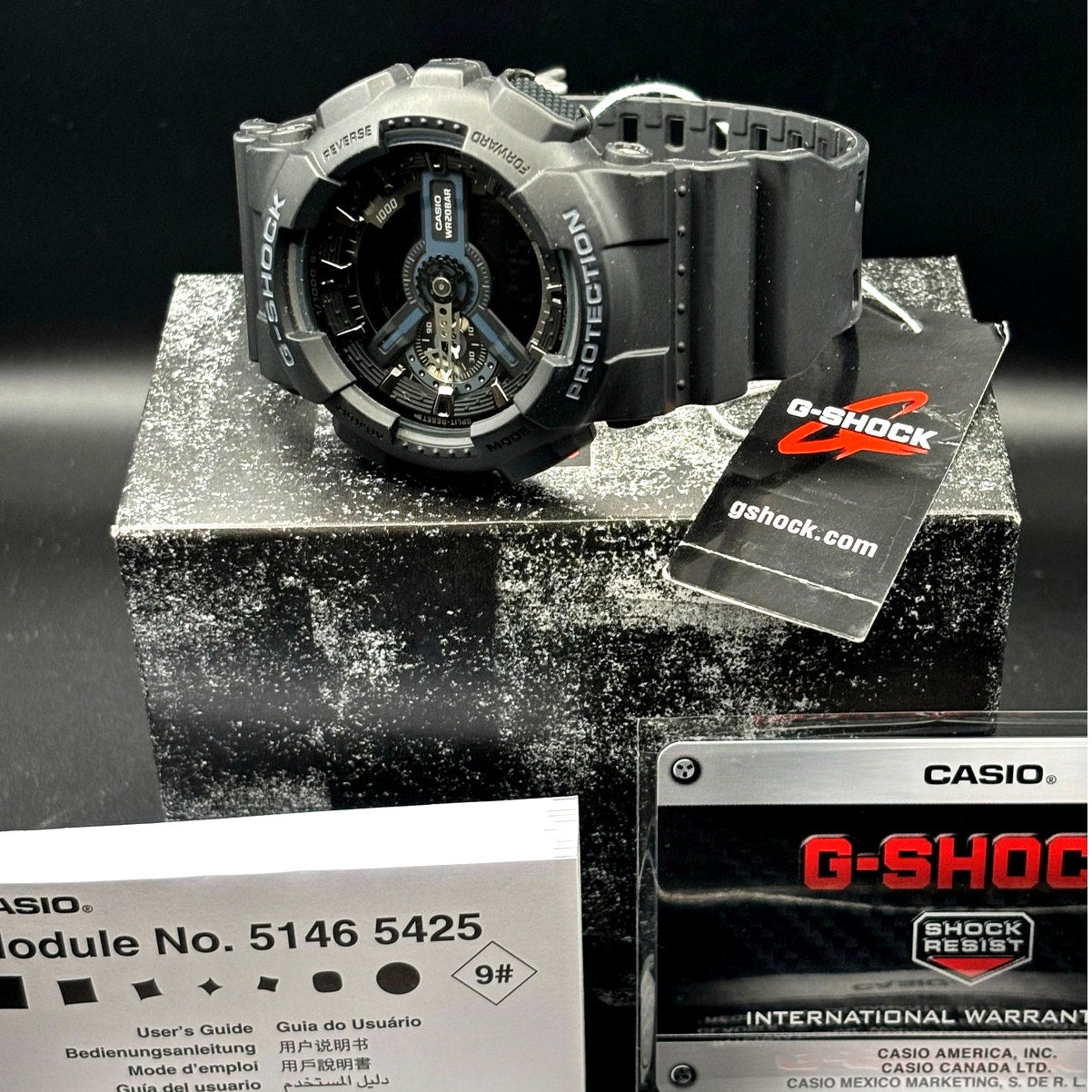 Casio G Shock GA 110 1B Black Analog Digital 200M Mens Watch NIBWT