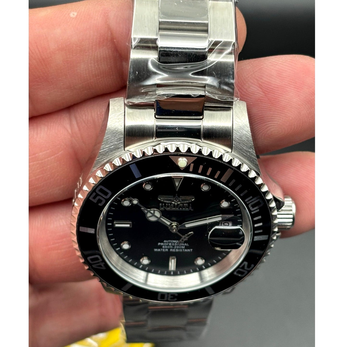 Invicta 69748 Pro Diver Automatic Mens Watch 40mm Black Dial 200M Steel NIBWT