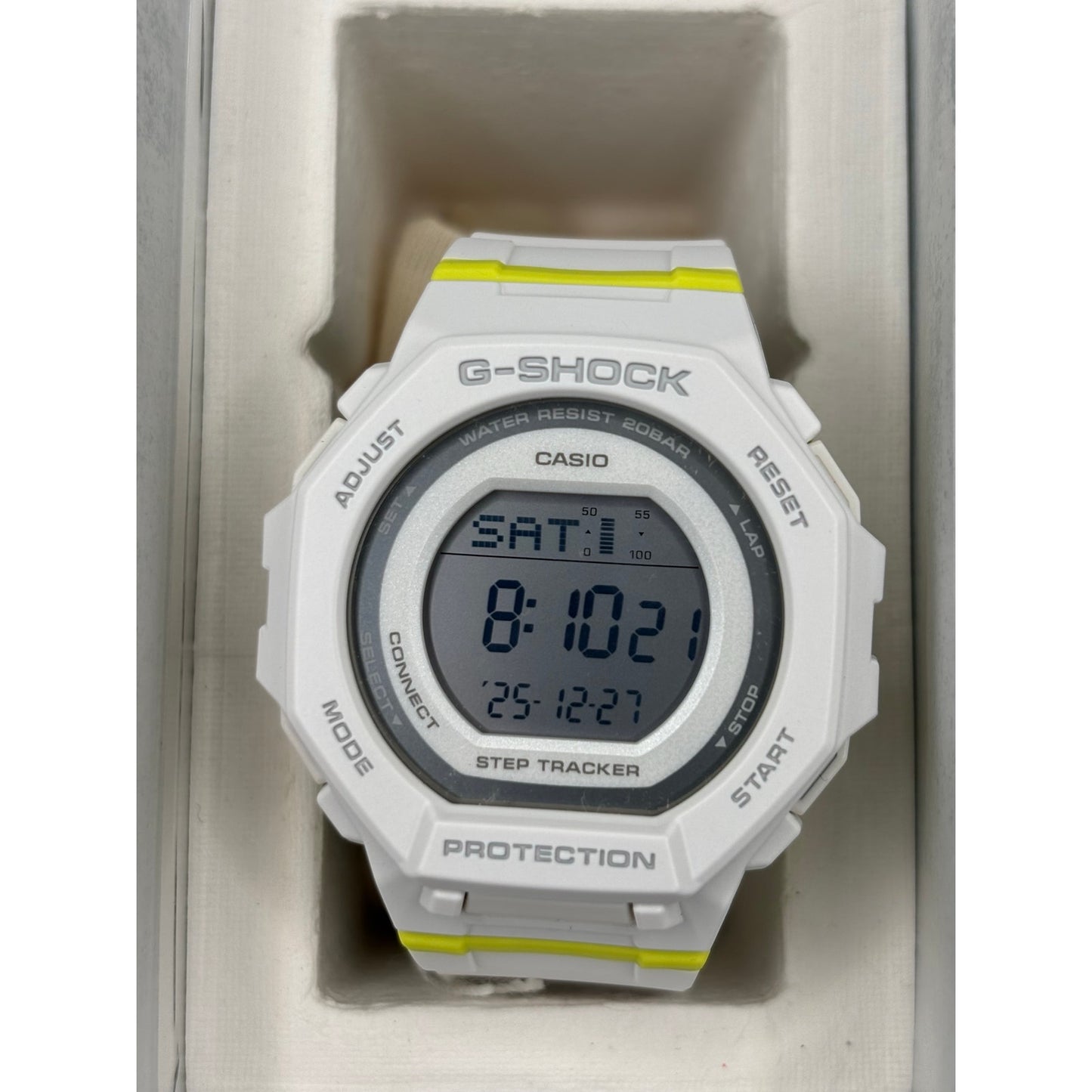 Casio G-Shock GMDB300SC-7 Women’s White G-Squad Step Tracker Watch NIBWT