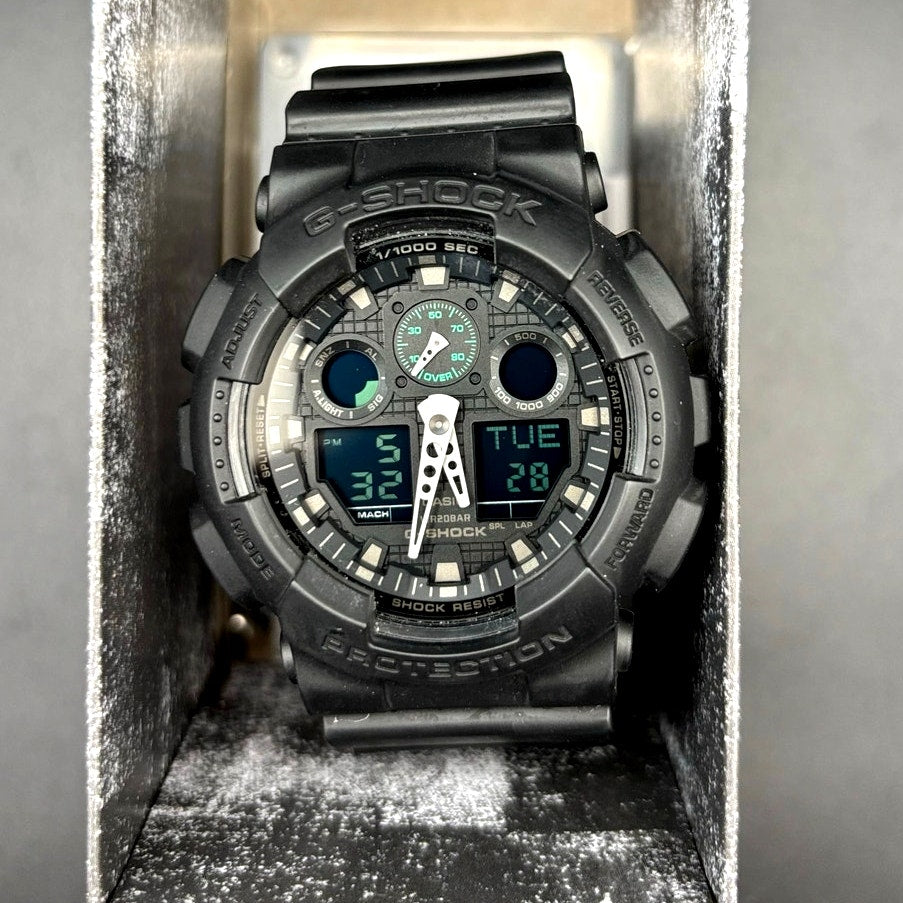Casio GShock GA100MB-1A Mens Black Analog Digital Shock Magnetic Resistant NIBWT