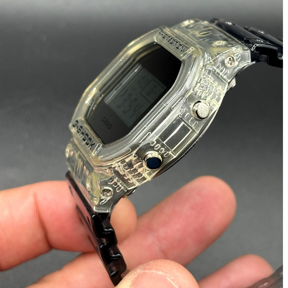 Casio G-Shock DW5600SK-1 Skeleton Clear Resin Digital Unisex Retro Watch