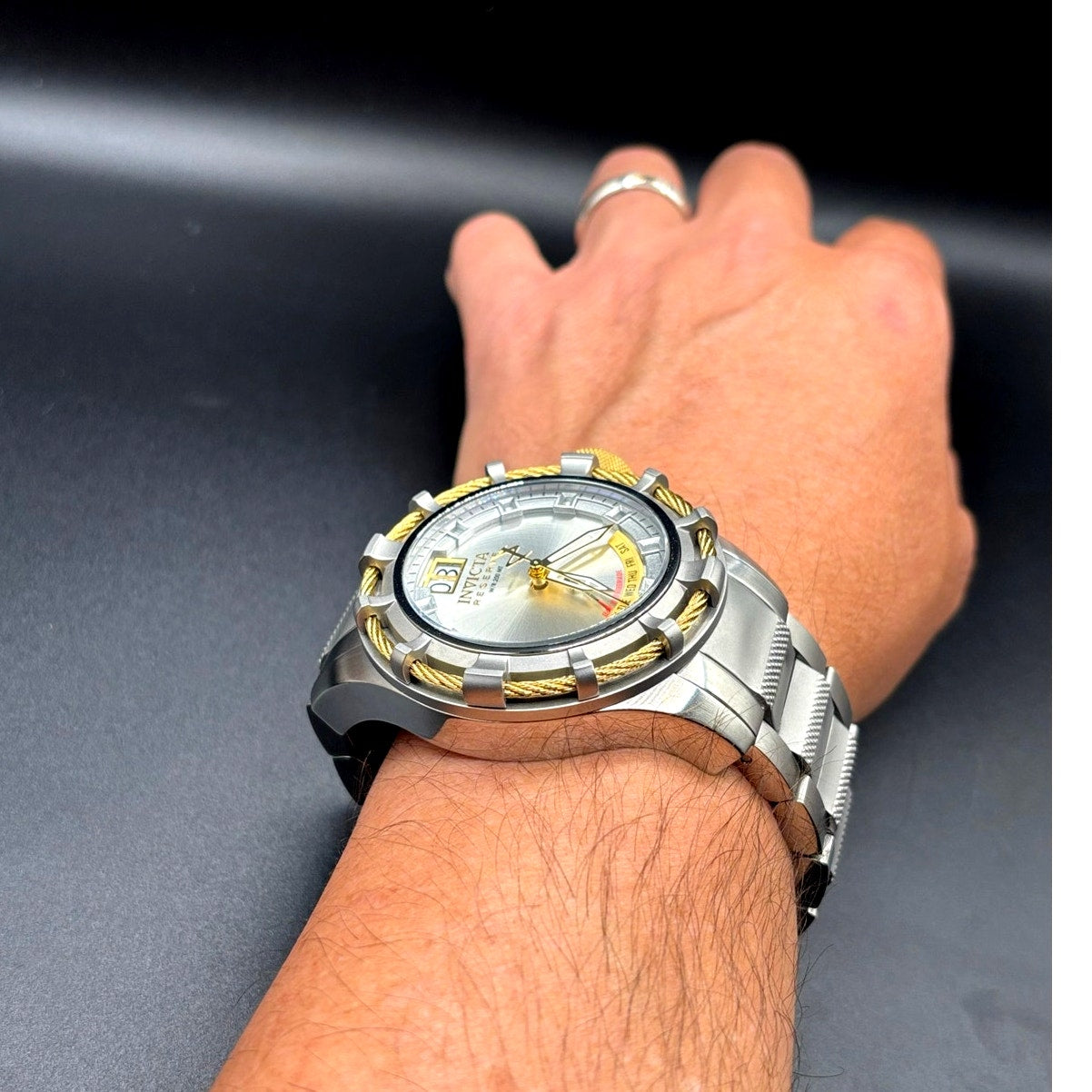 Invicta Reserve Bolt 1578 Swiss Made Retrograde Day 50mm Steel Watch Case