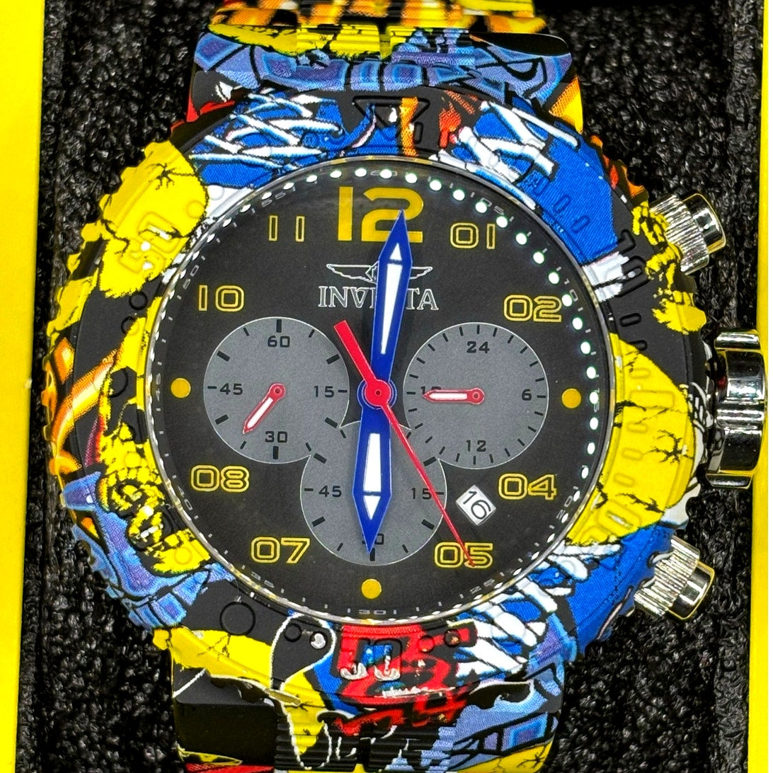 Invicta 36774 Zager Exclusive Graffiti Hydroplated 52mm Chronograph NIB