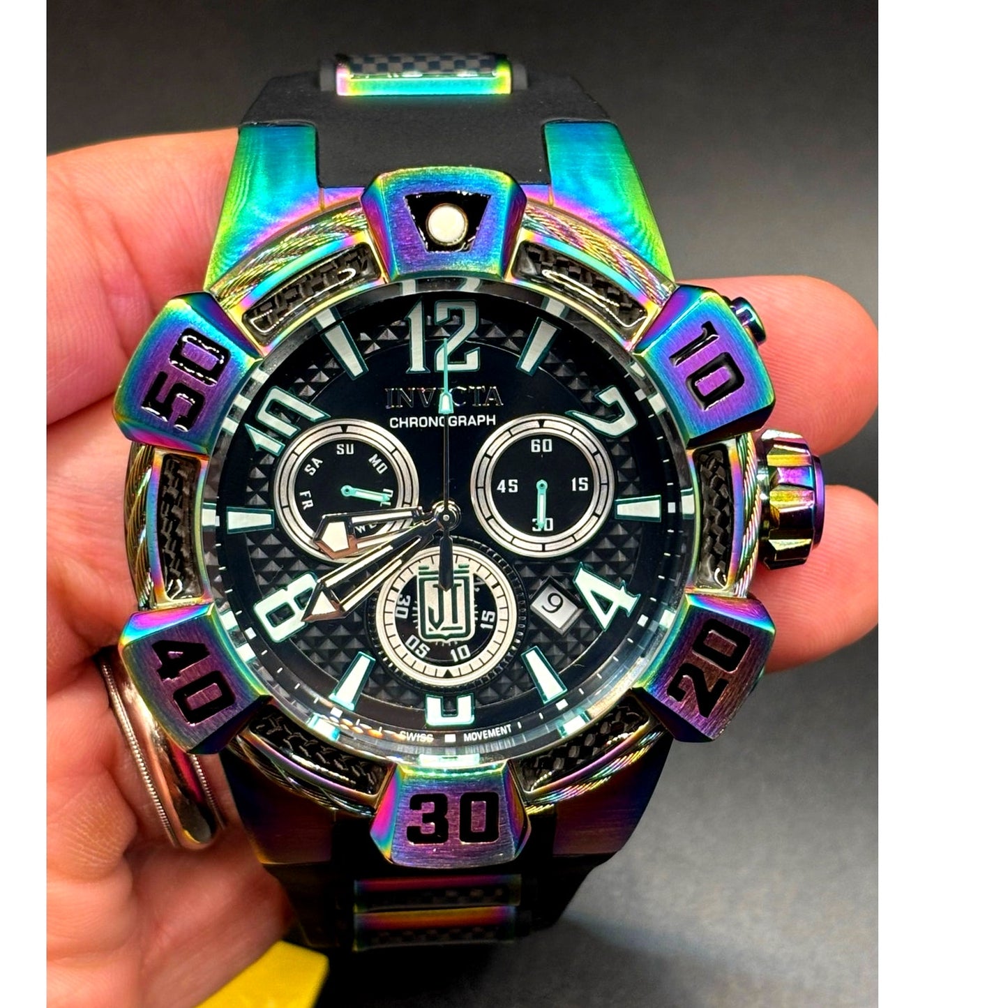 Invicta Jason Taylor 40447 Swiss Chronograph Iridescent 52mm NWT