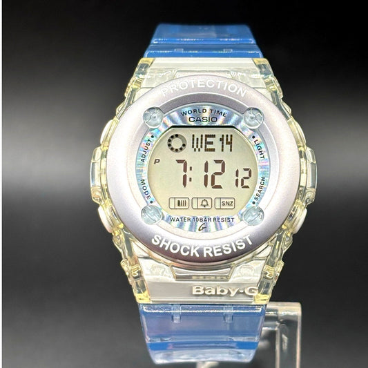Casio Baby-G BG-1302-2ER Translucent Blue Jelly Digital Women's Watch NIBWT