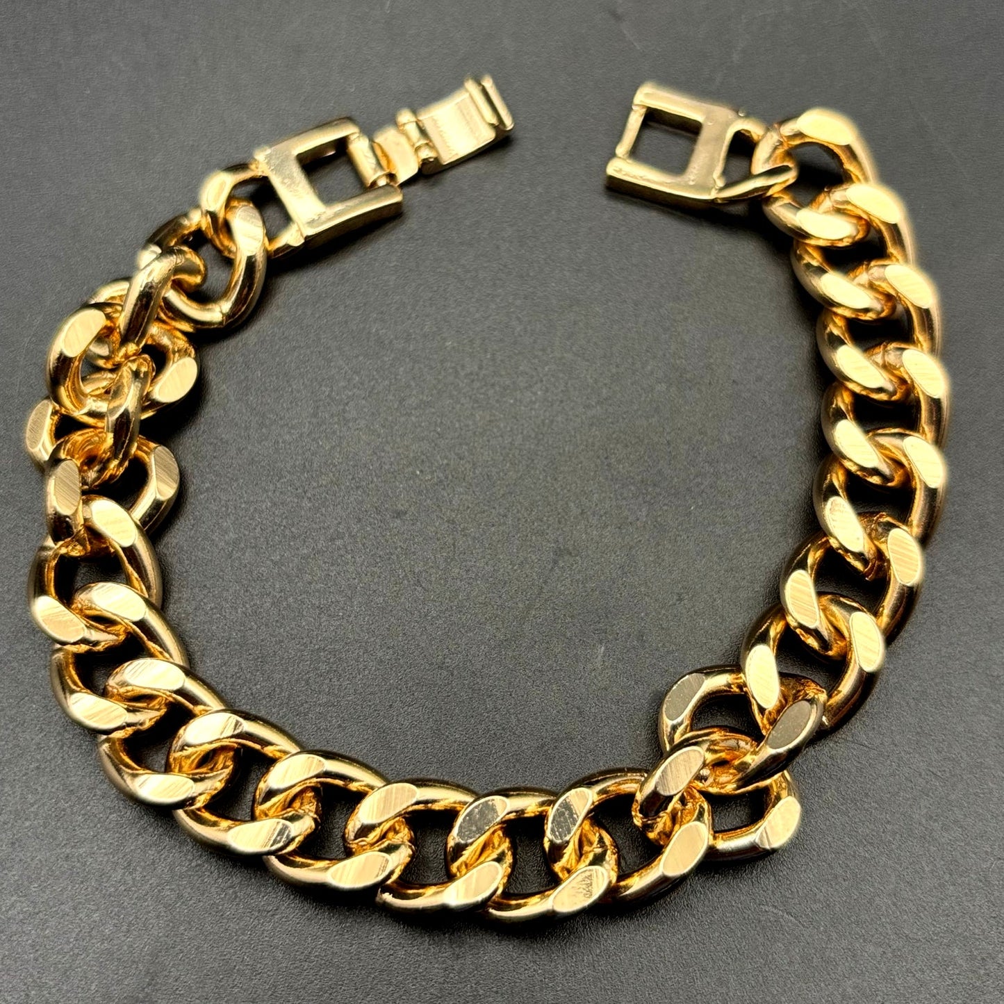 Slate Men’s Gold Plated Stainless Steel Cuban Link Bracelet 8.5in10mm NWT