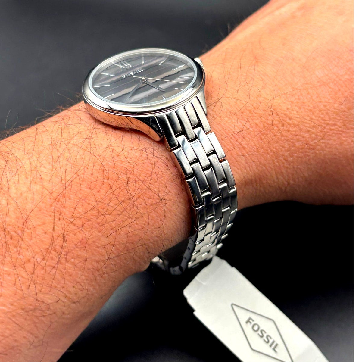 Fossil BQ3246 Women’s 35mm Black Dial Stainless Steel Bracelet Watch NIBWT