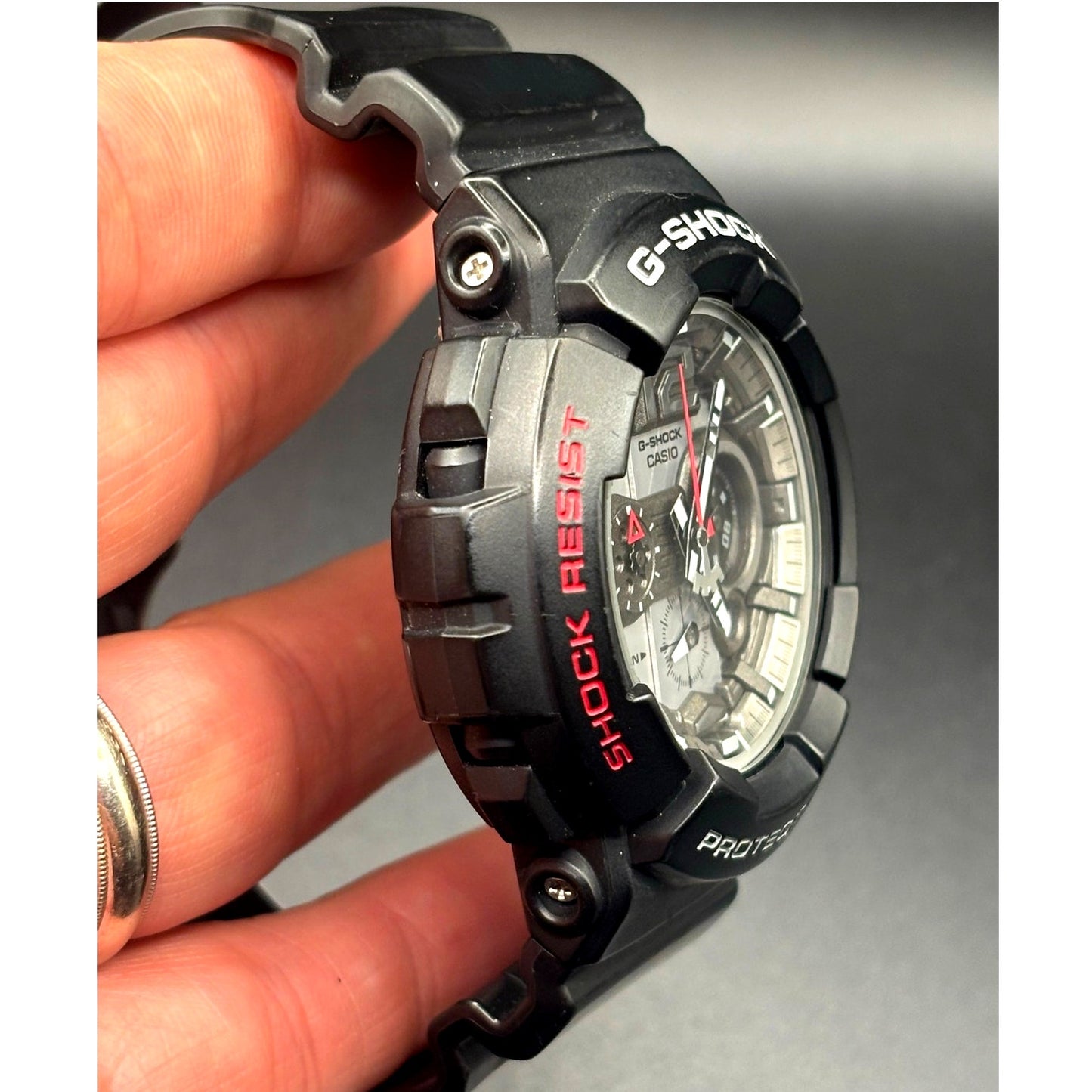 Casio G-Shock GAC-110-1A Analog Chronograph Black Silver 200M Watch