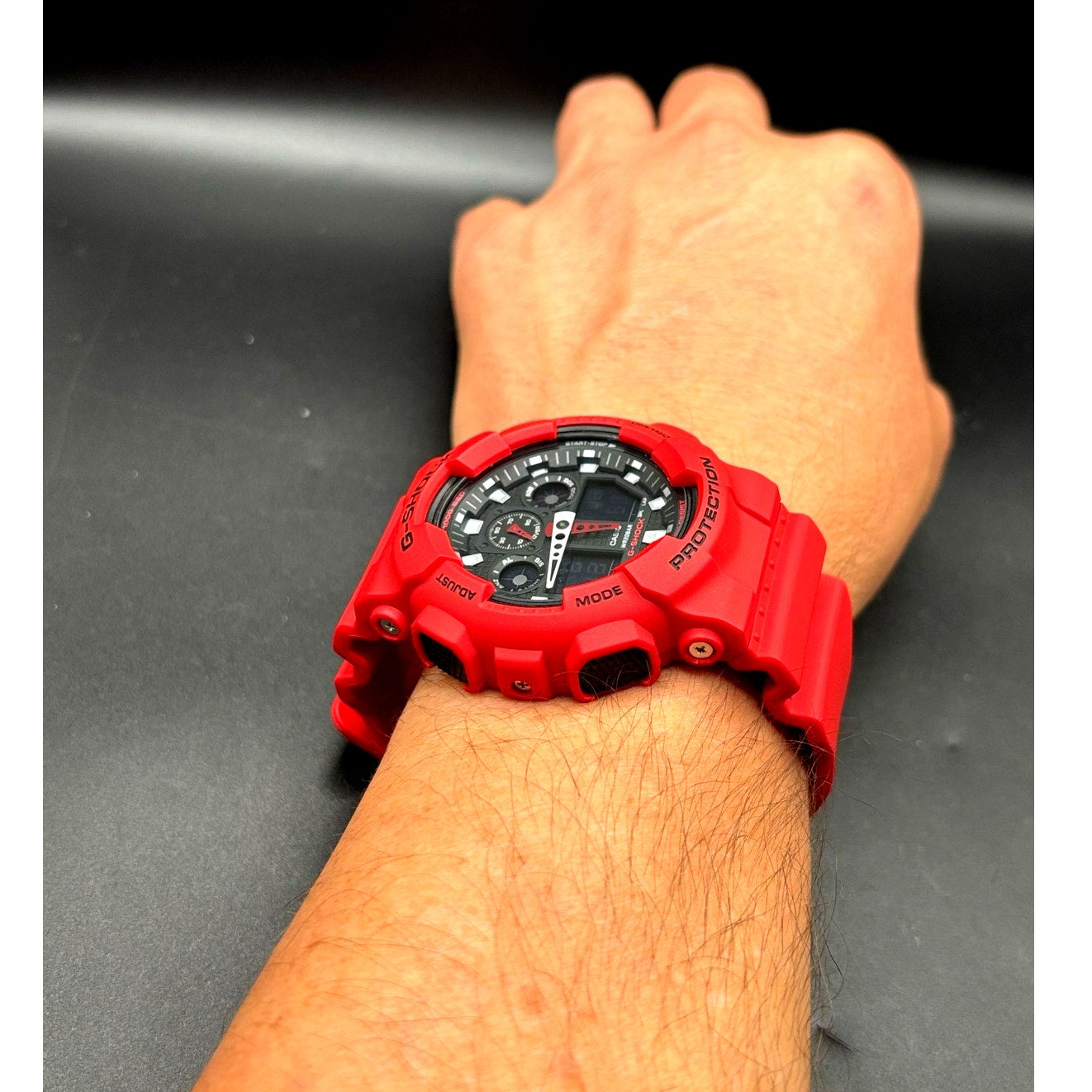 Casio G-Shock GA100B-4A Bright Red Analog Digital Men’s Sport Watch 200M