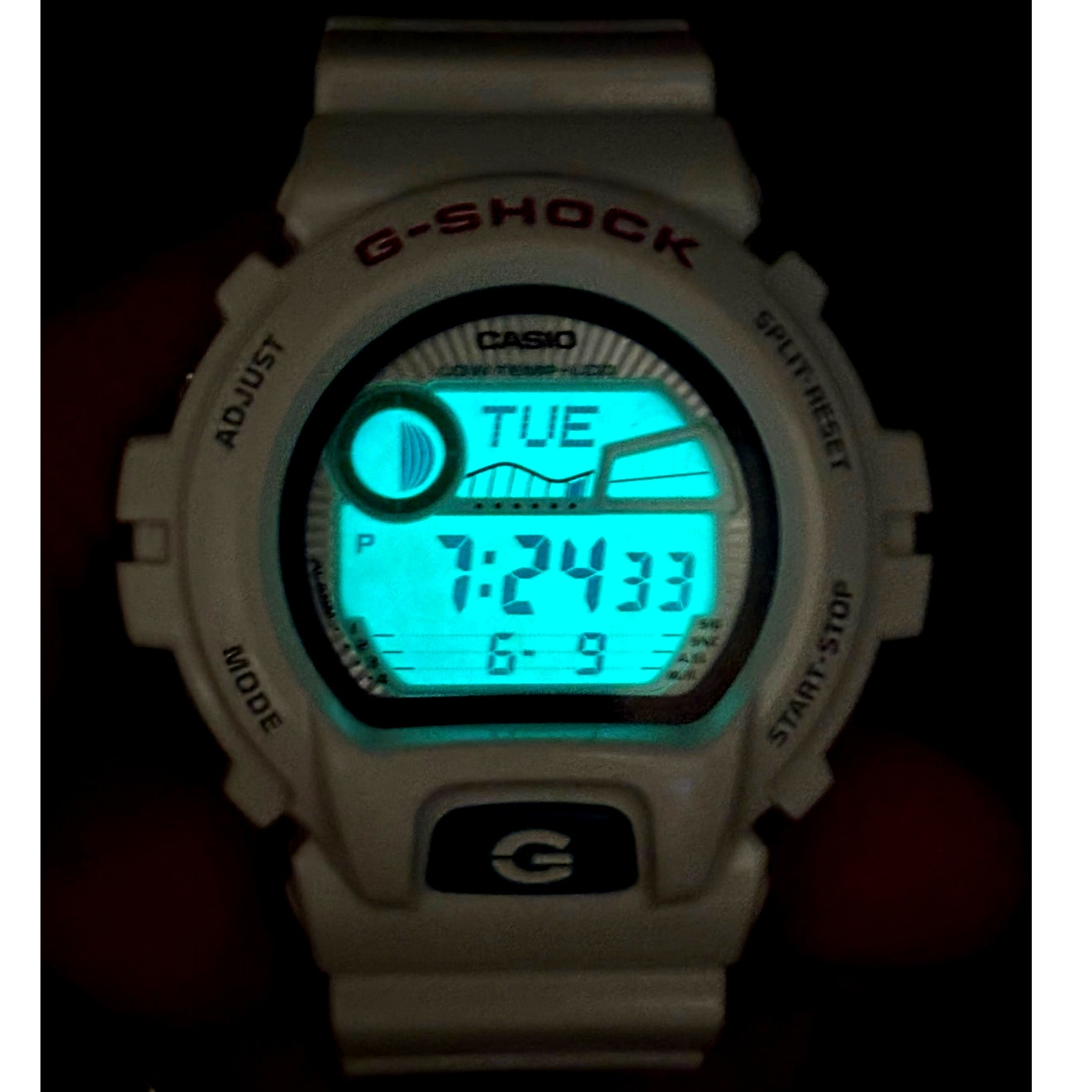 Casio G-Shock GLX-6900-7 G-LIDE White Surf Watch Tide Moon Graph