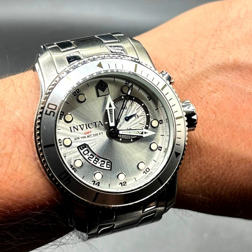 Invicta Pro Diver 6091 GMT 49mm Silver Dial Swiss Quartz Men's Watch