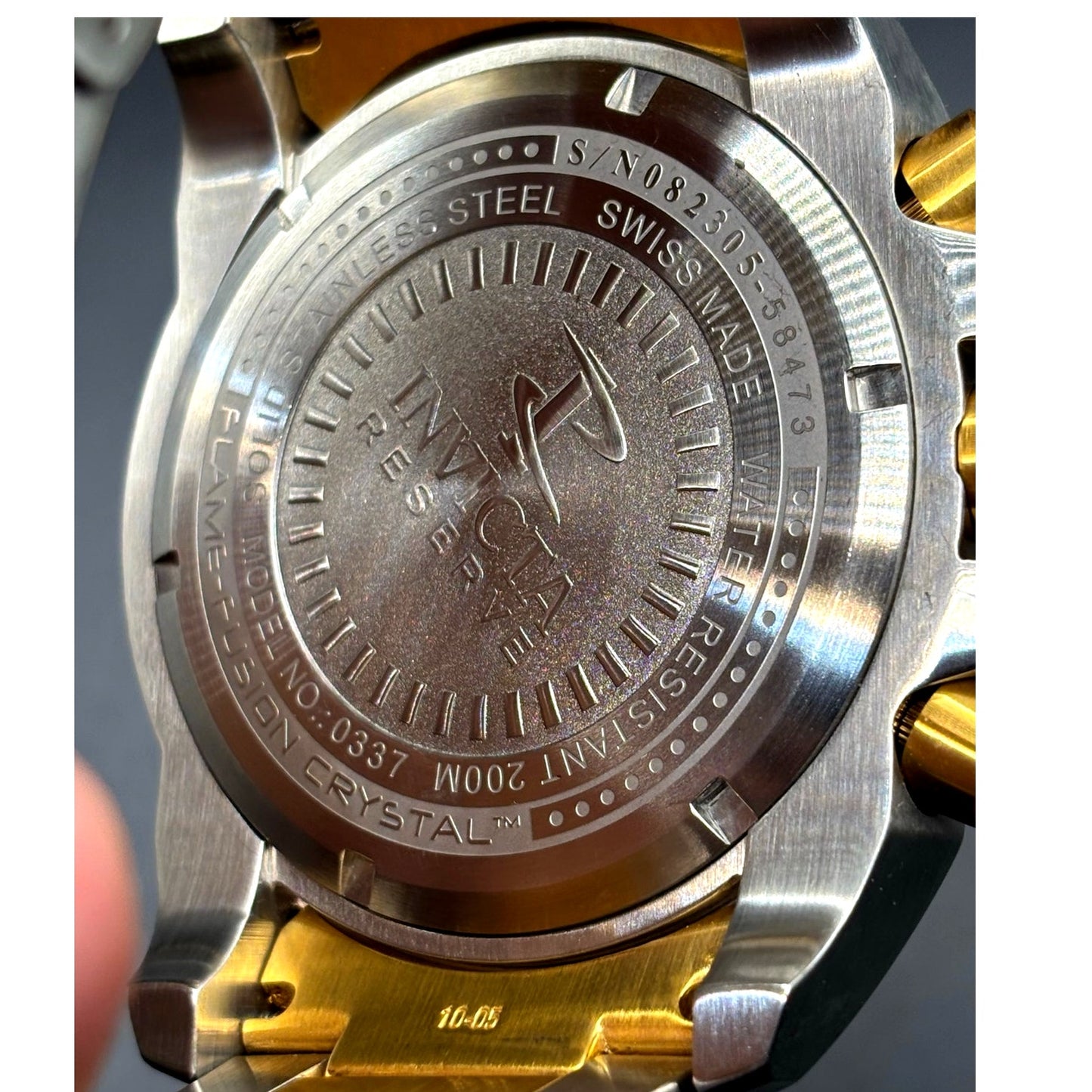 Invicta 0337 Reserve Arsenal Swiss Made Chronograph 56mm Two Tone Men's Watch