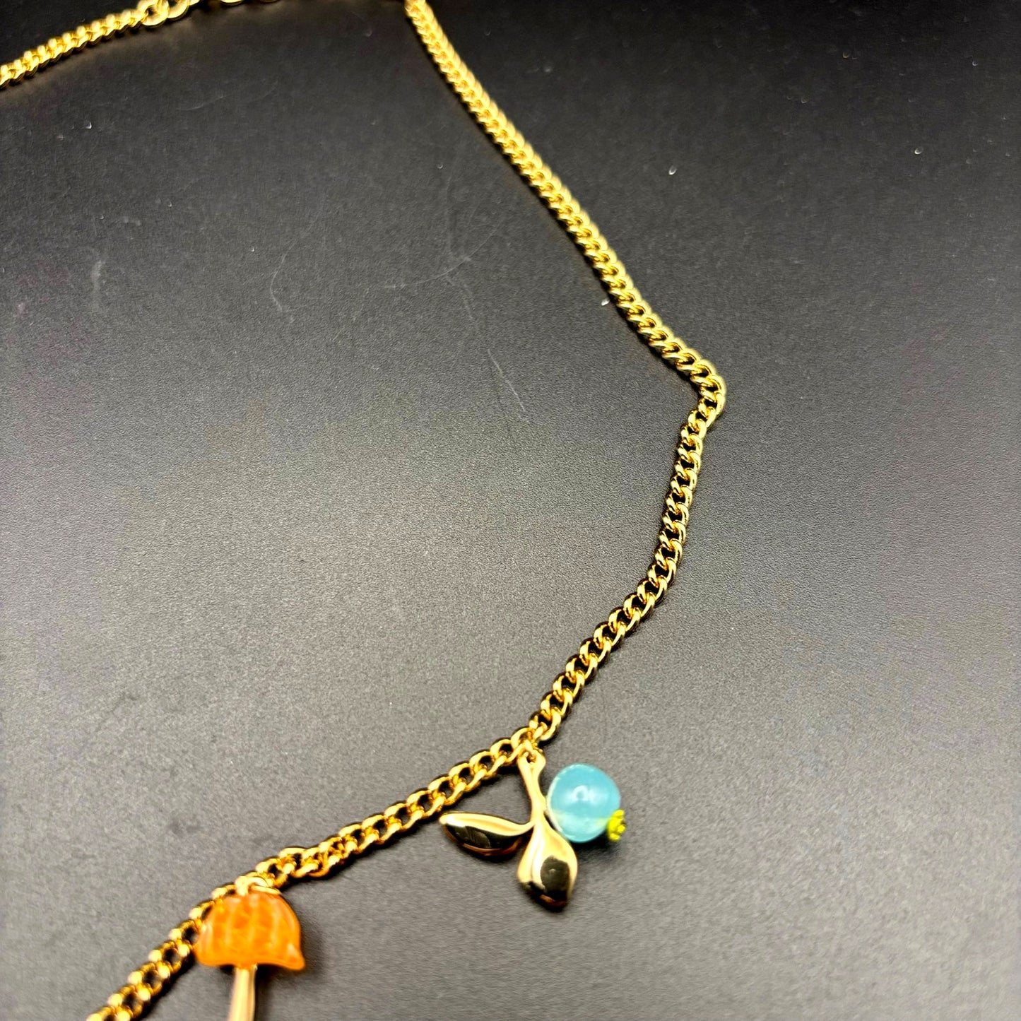 Coach x Observed By Us Charm Necklace Strawberry Heart Gold Tone NIB