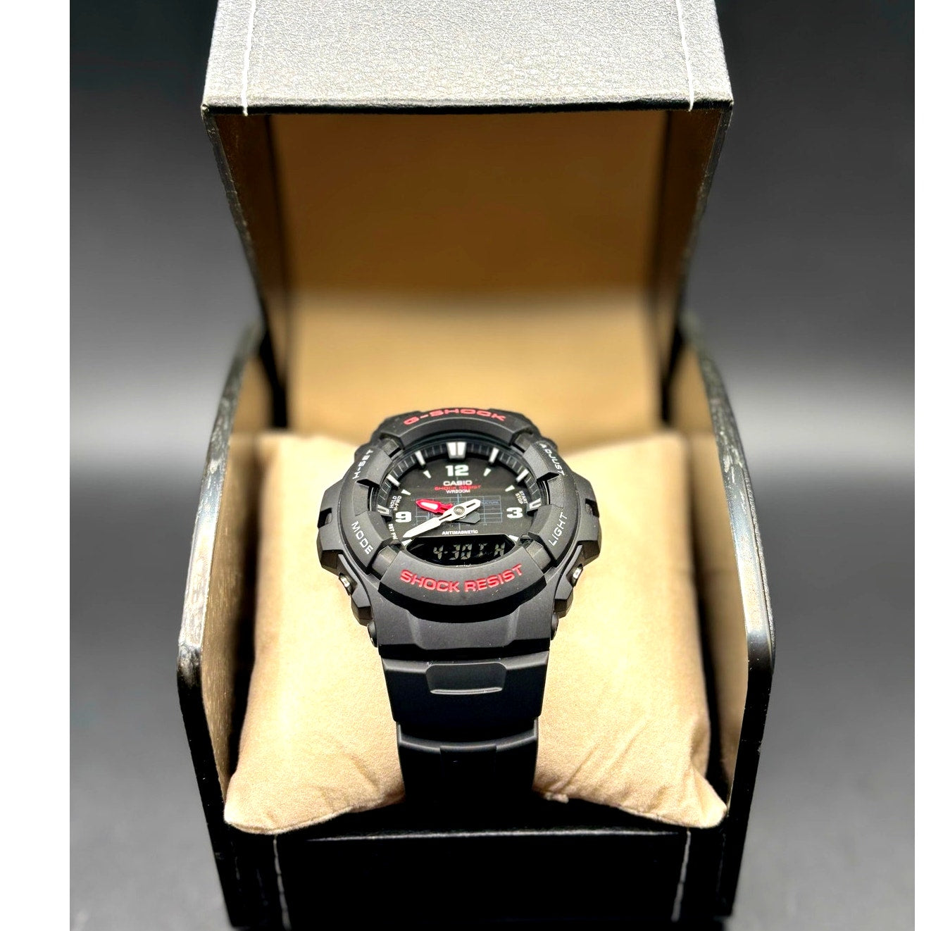 Casio G-Shock G100-1BV Analog Digital Black Red 200M Men's Watch New