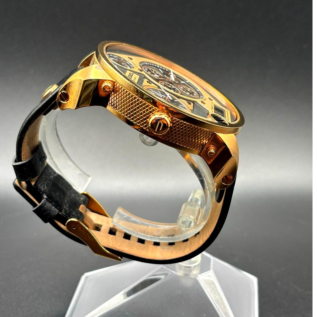Diesel Mr. Daddy DZ7261 Men's Oversized Chrono Leather Analog Digital Watch