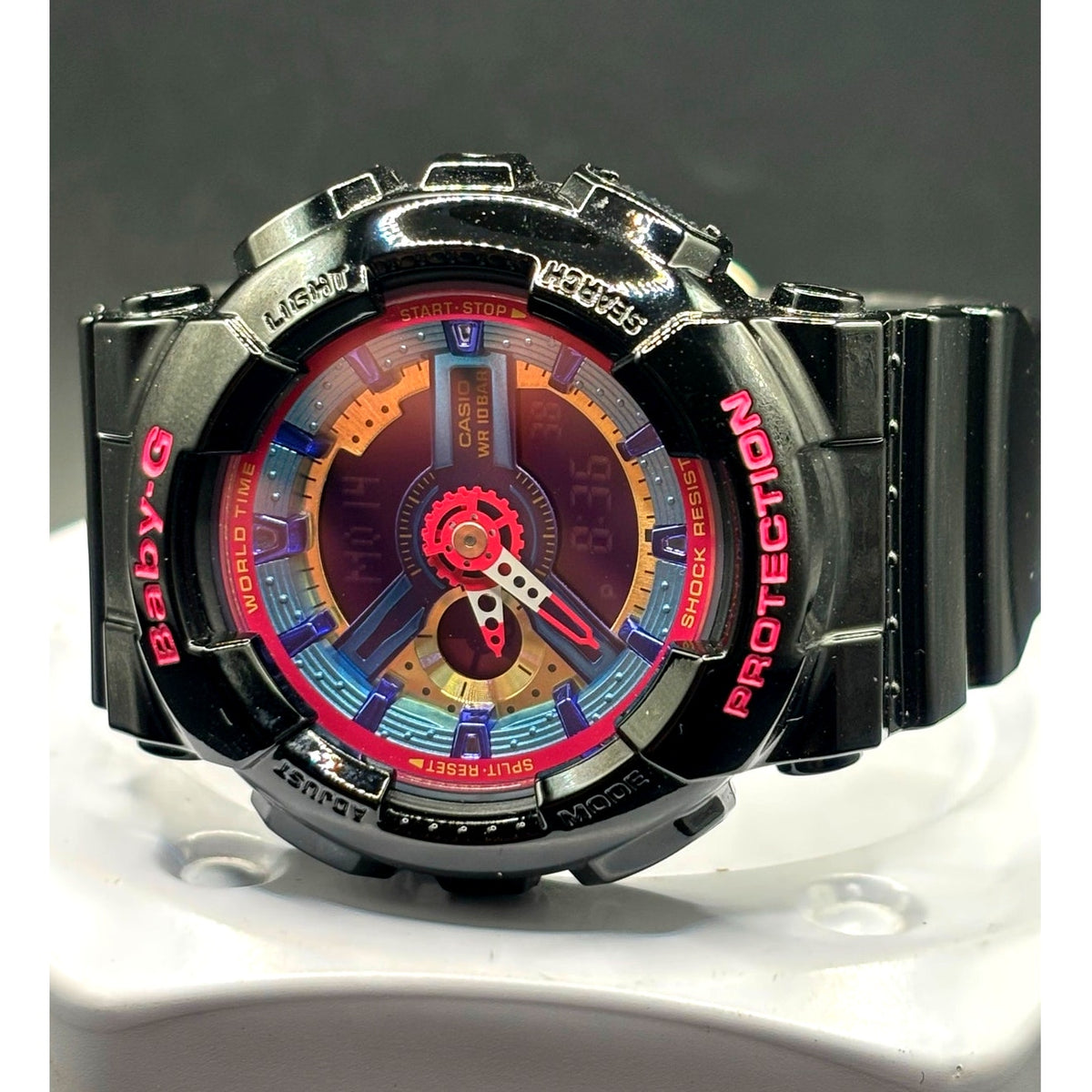 Casio Baby-G BA-112-1A Analog Digital Black Multicolor Watch 100M Discontinued