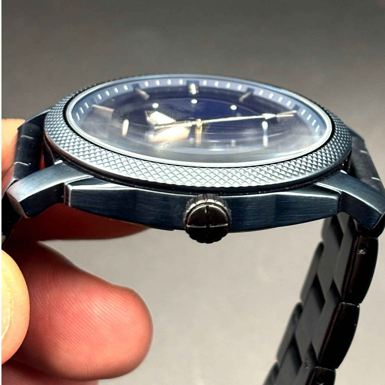 Fossil Machine FS5231 Men’s Blue Dial Ion Plated Stainless Steel Watch