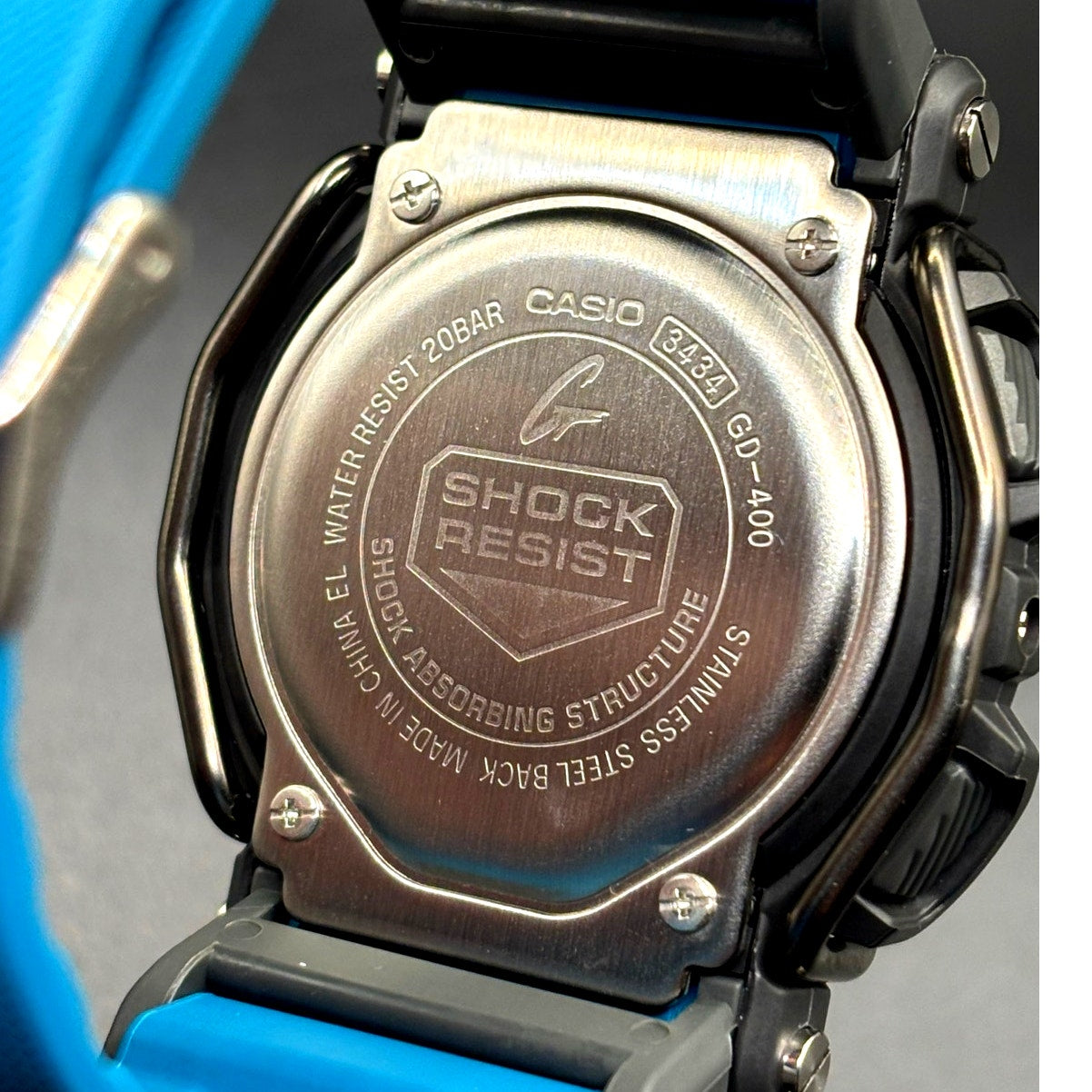 Casio G-Shock GD-400-2 Blue Gray Digital World Time Men's Watch Discontinued
